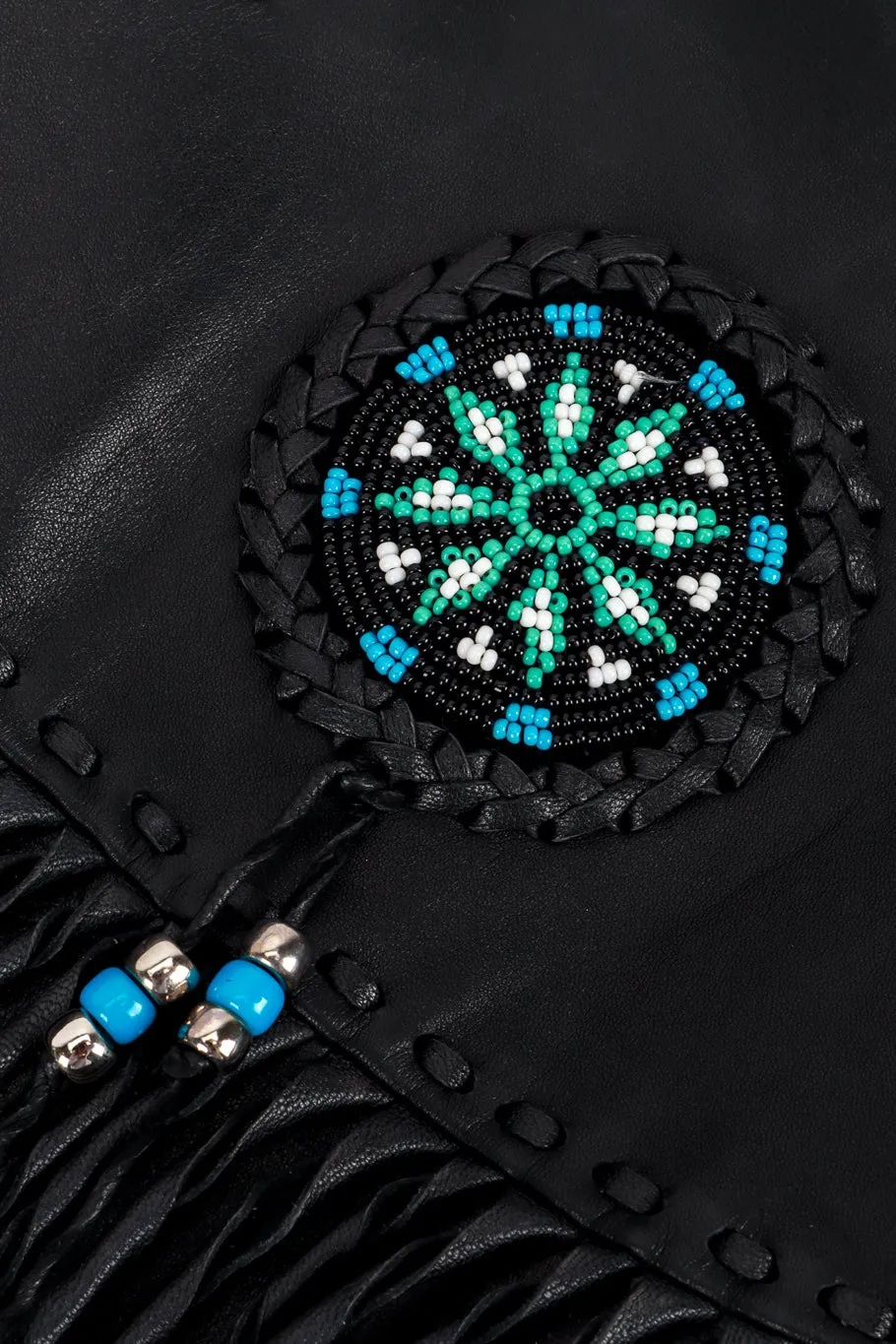 Longline Beaded Leather Fringe Jacket