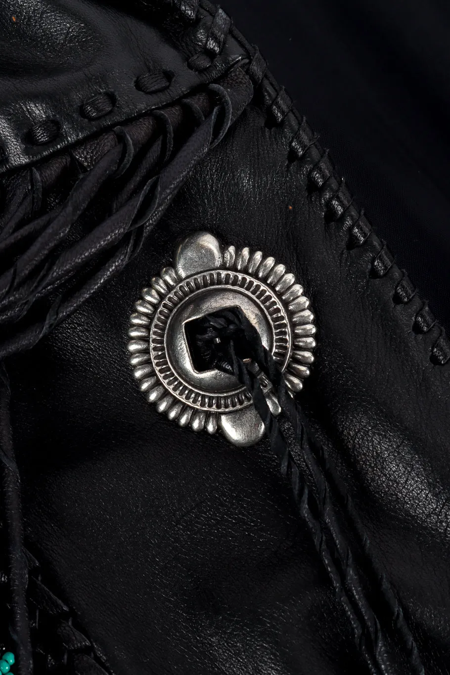Longline Beaded Leather Fringe Jacket