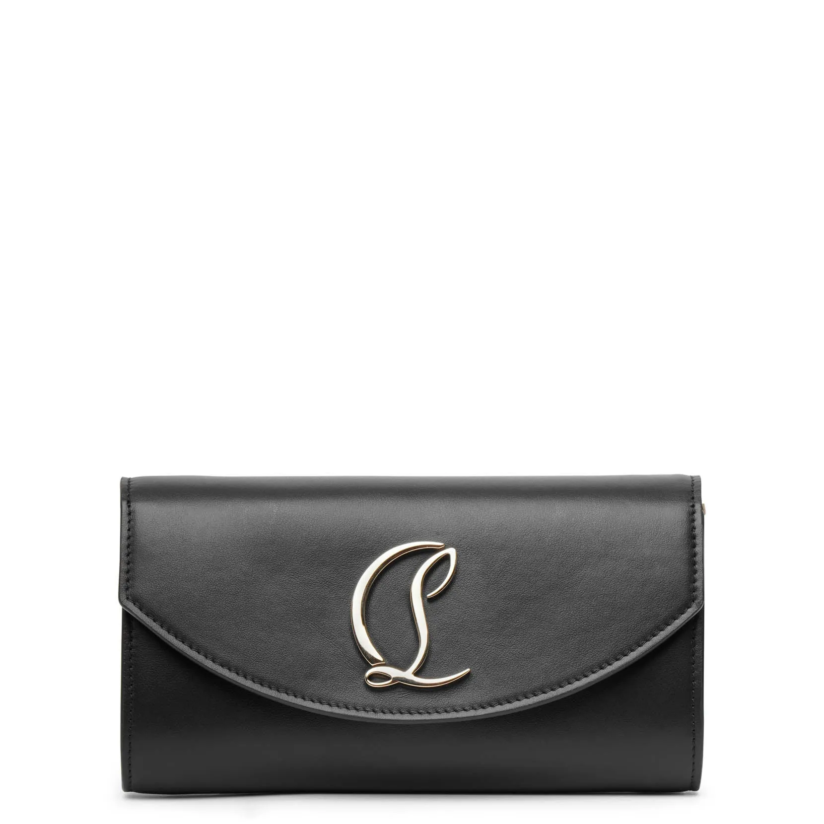 Loubi54 wallet on chain black gold clutch bag
