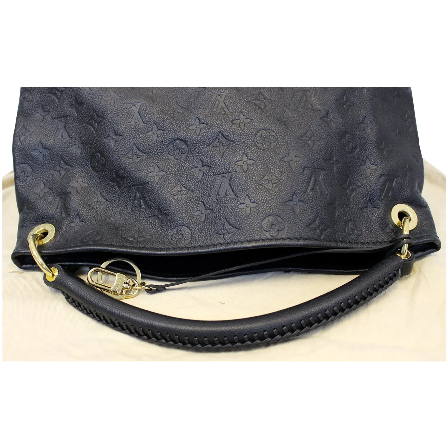 LOUIS VUITTON Artsy MM Empreinte Leather Shoulder Bag Black
