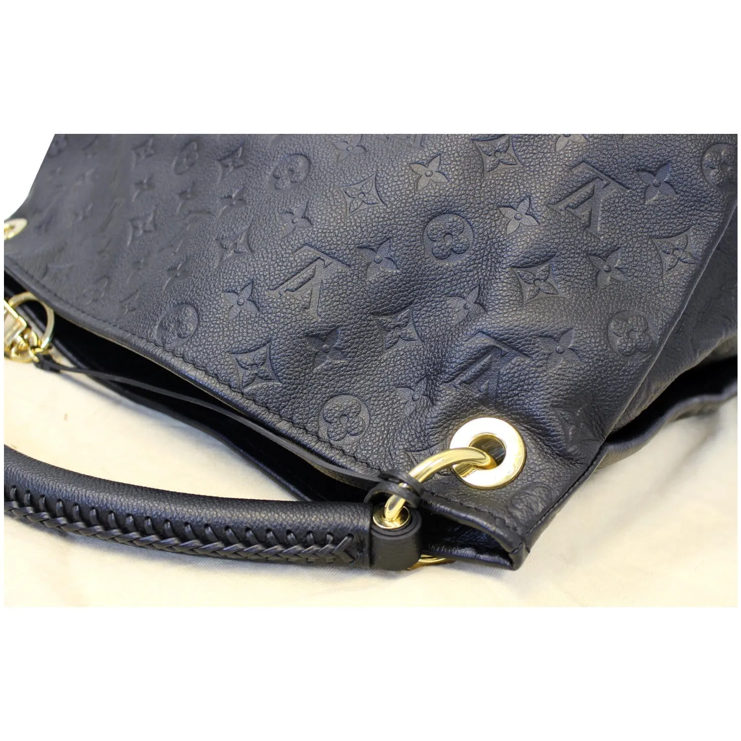 LOUIS VUITTON Artsy MM Empreinte Leather Shoulder Bag Black