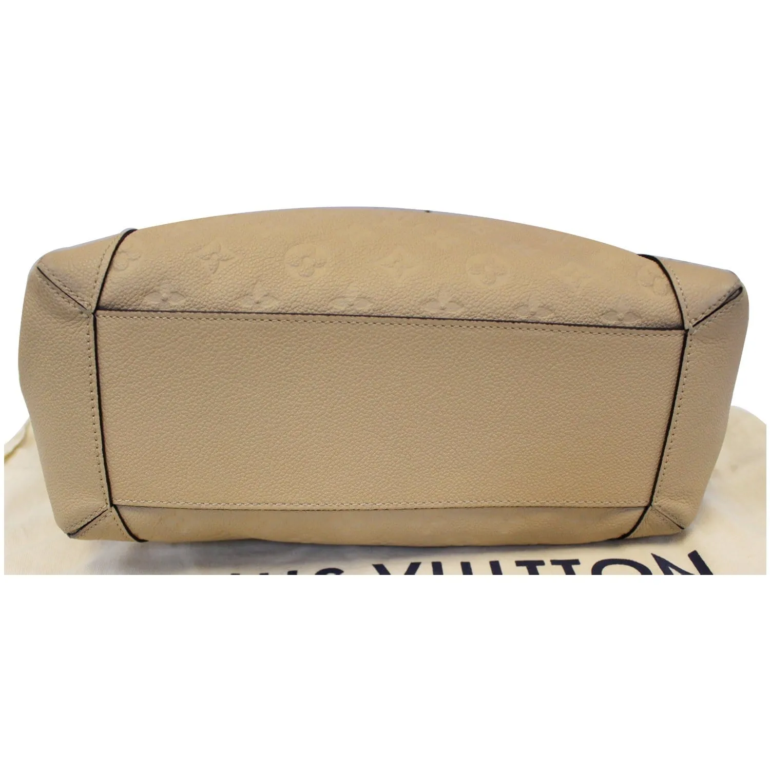 LOUIS VUITTON Bagatelle Monogram Empreinte Leather Shoulder Bag Beige