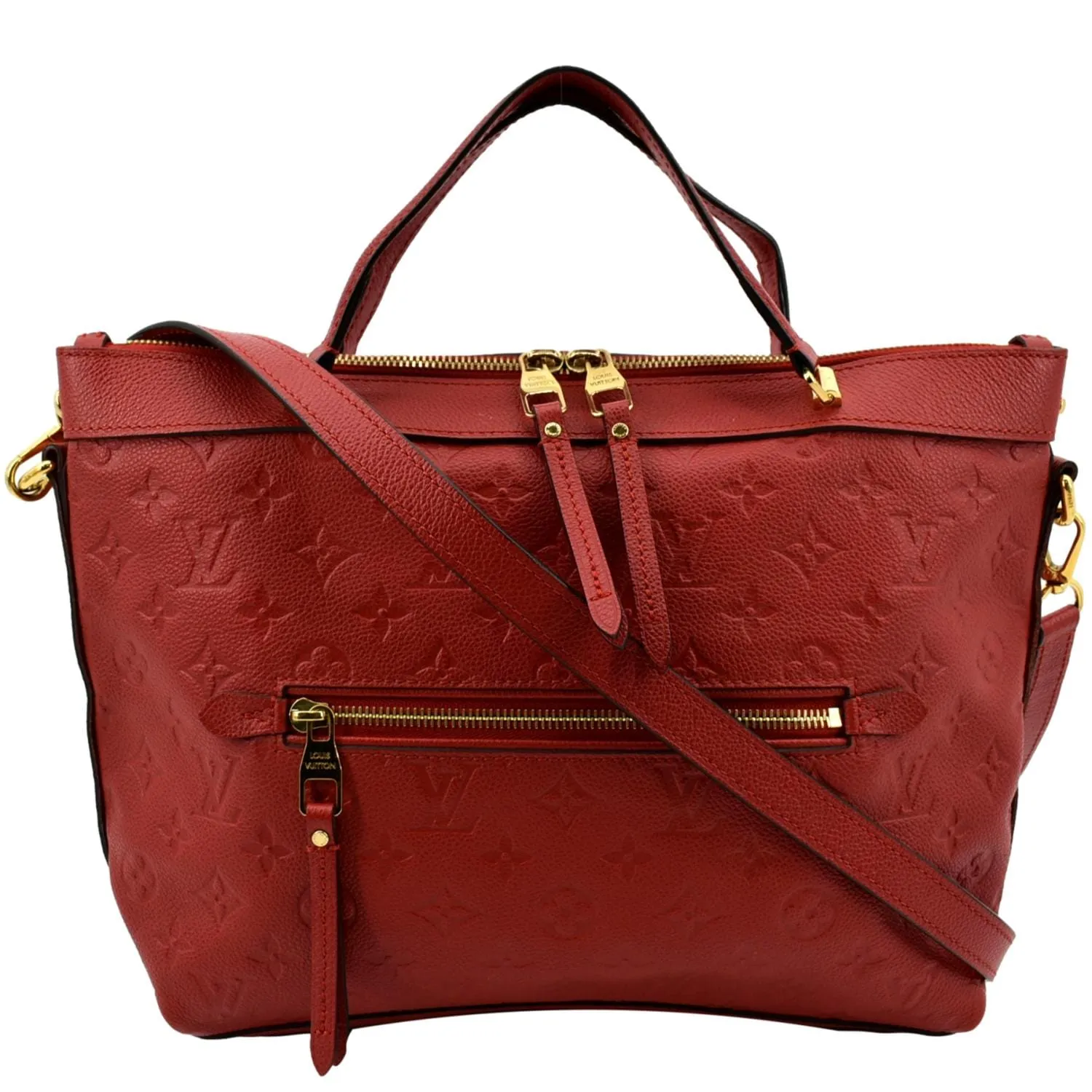 LOUIS VUITTON Bastille PM Empreinte Leather Shoulder Bag Red