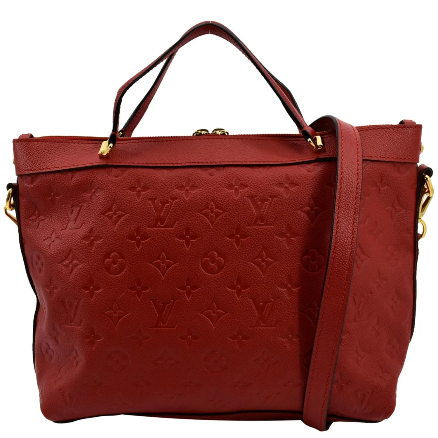 LOUIS VUITTON Bastille PM Empreinte Leather Shoulder Bag Red