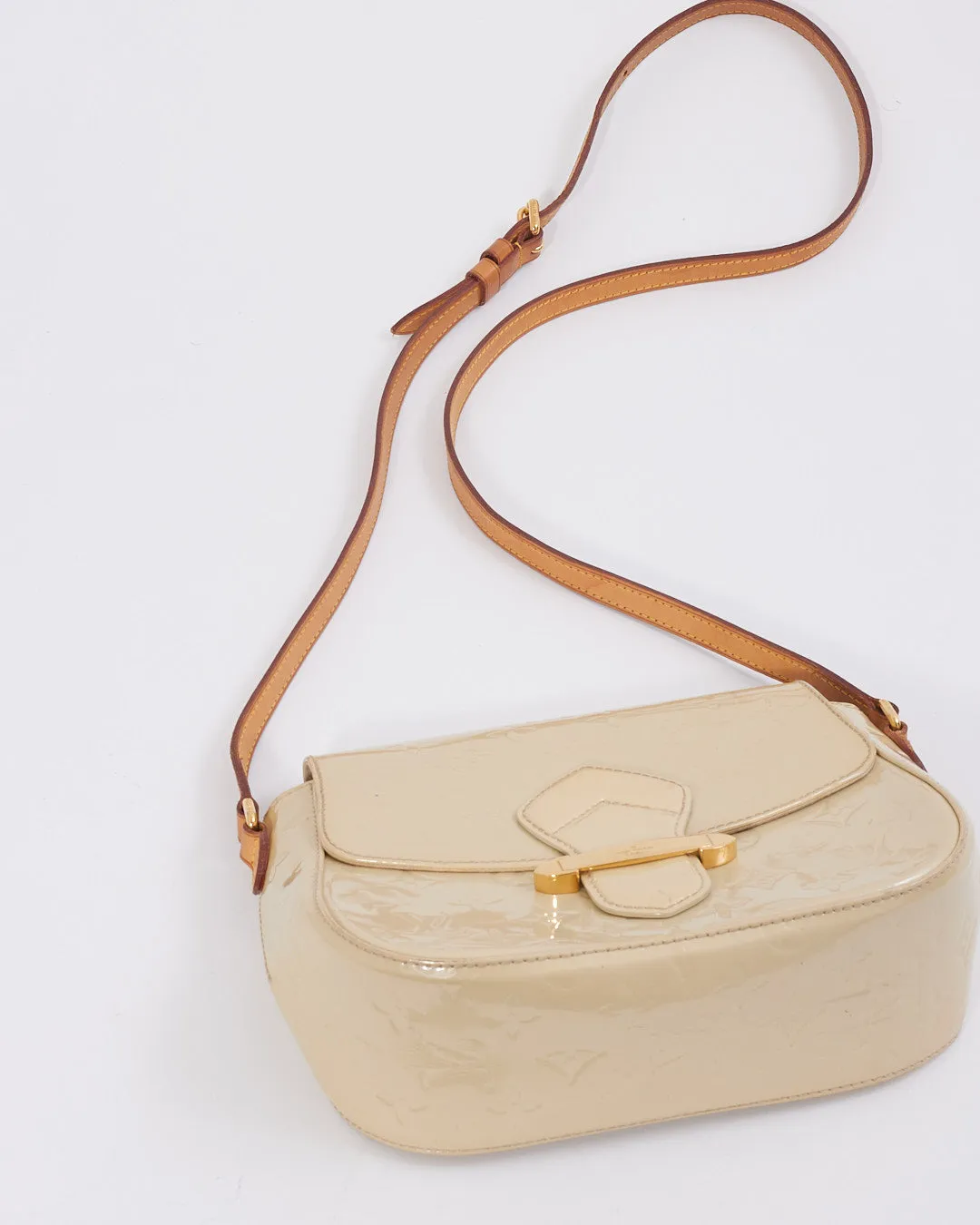Louis Vuitton Beige Monogram Patent Bellflower Crossbody Bag