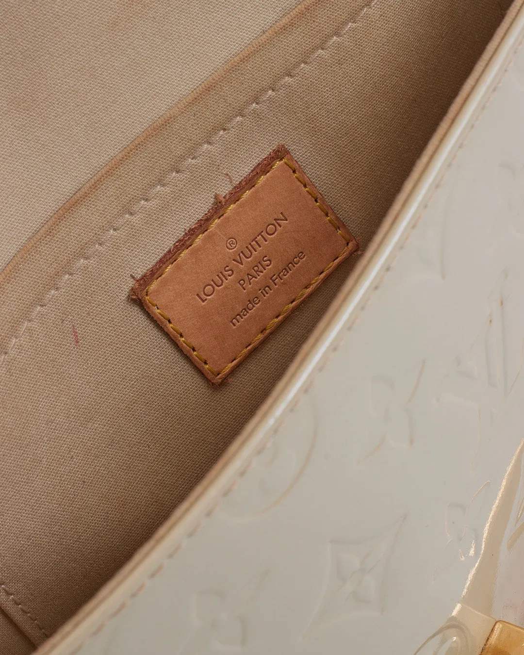 Louis Vuitton Beige Monogram Patent Bellflower Crossbody Bag