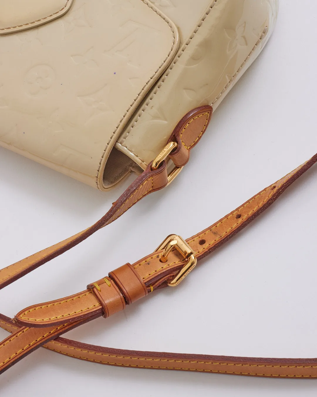 Louis Vuitton Beige Monogram Patent Bellflower Crossbody Bag