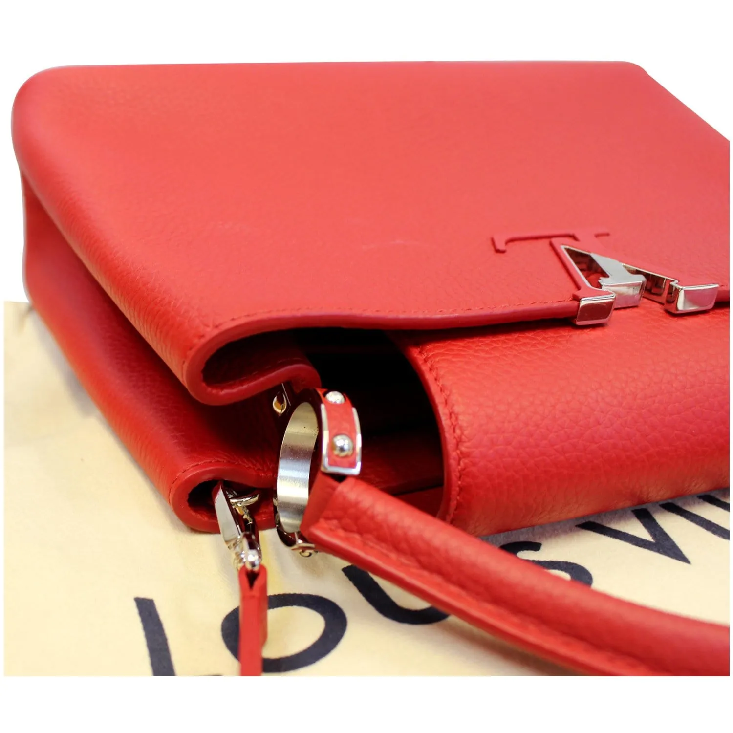 LOUIS VUITTON Capucines PM Taurillon Leather Shoulder Bag Scarlet - 15% OFF