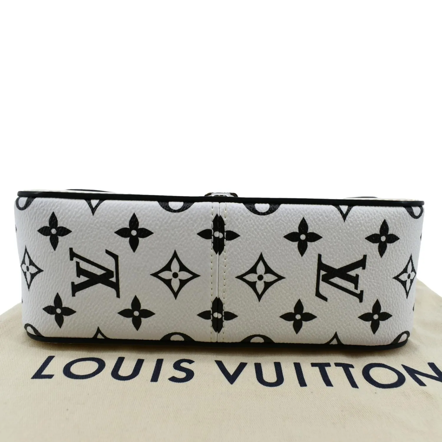 LOUIS VUITTON Cherrywood BB Patent Calfskin Leather Shoulder Bag Creme