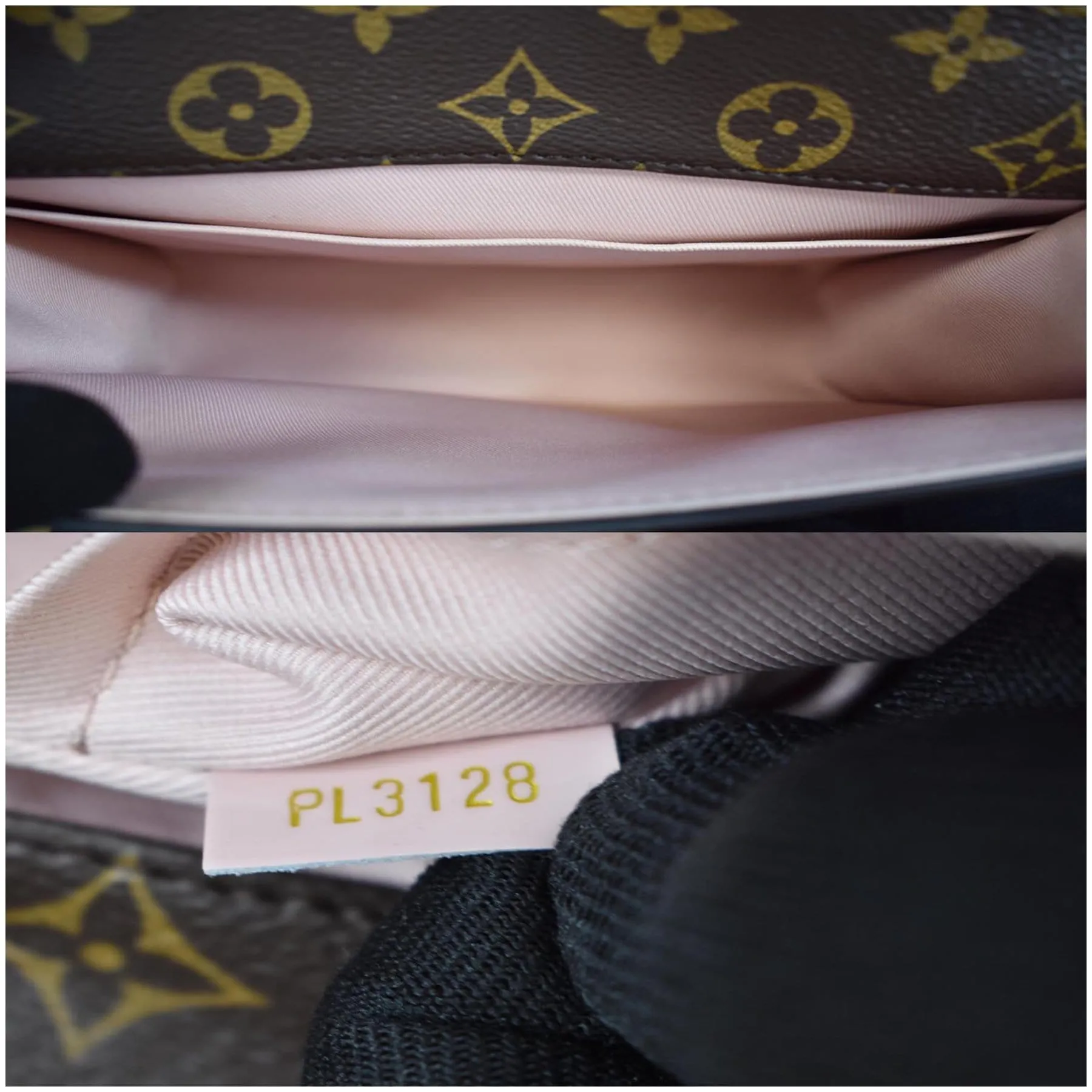 LOUIS VUITTON Cherrywood BB Patent Leather Shoulder Bag Rose Ballerine