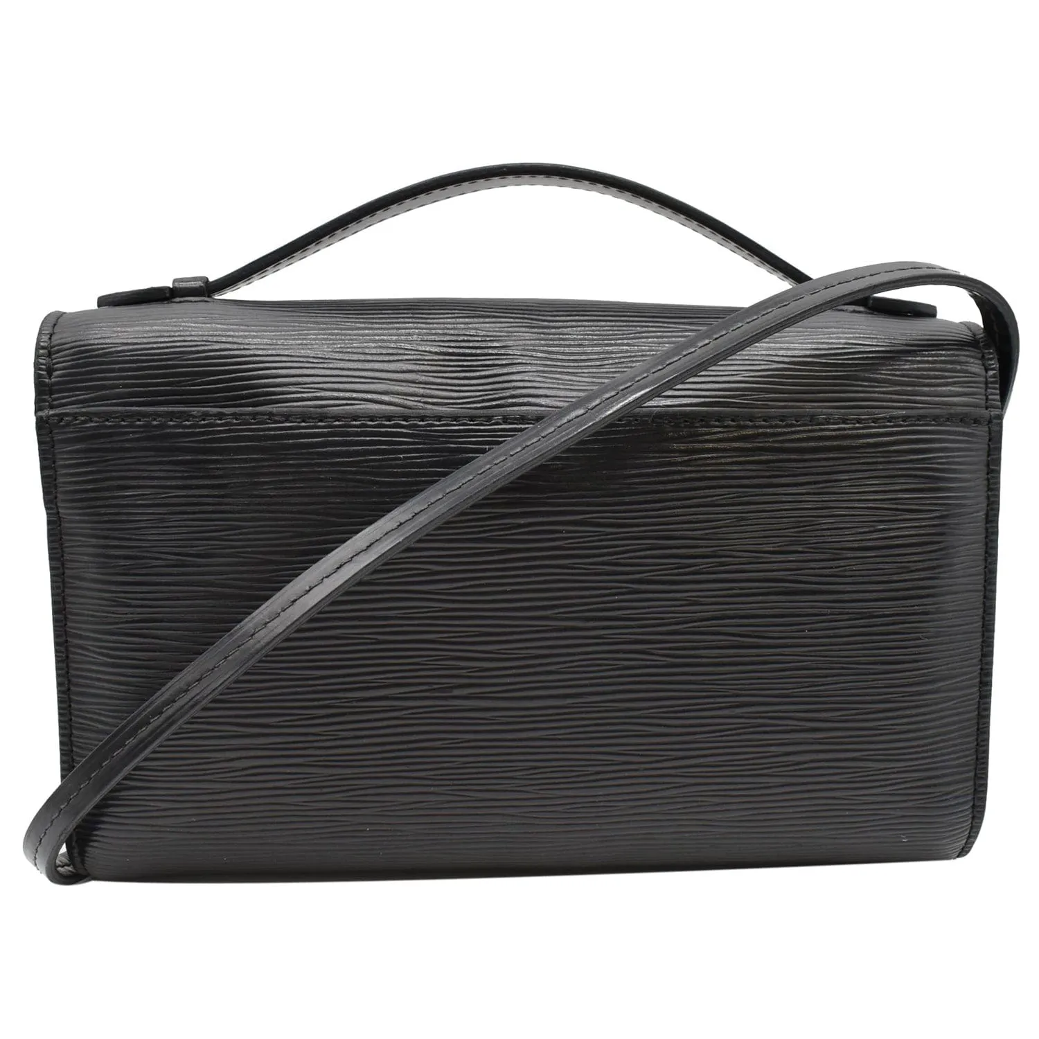 LOUIS VUITTON Clery Pochette Epi Leather Shoulder Bag Black