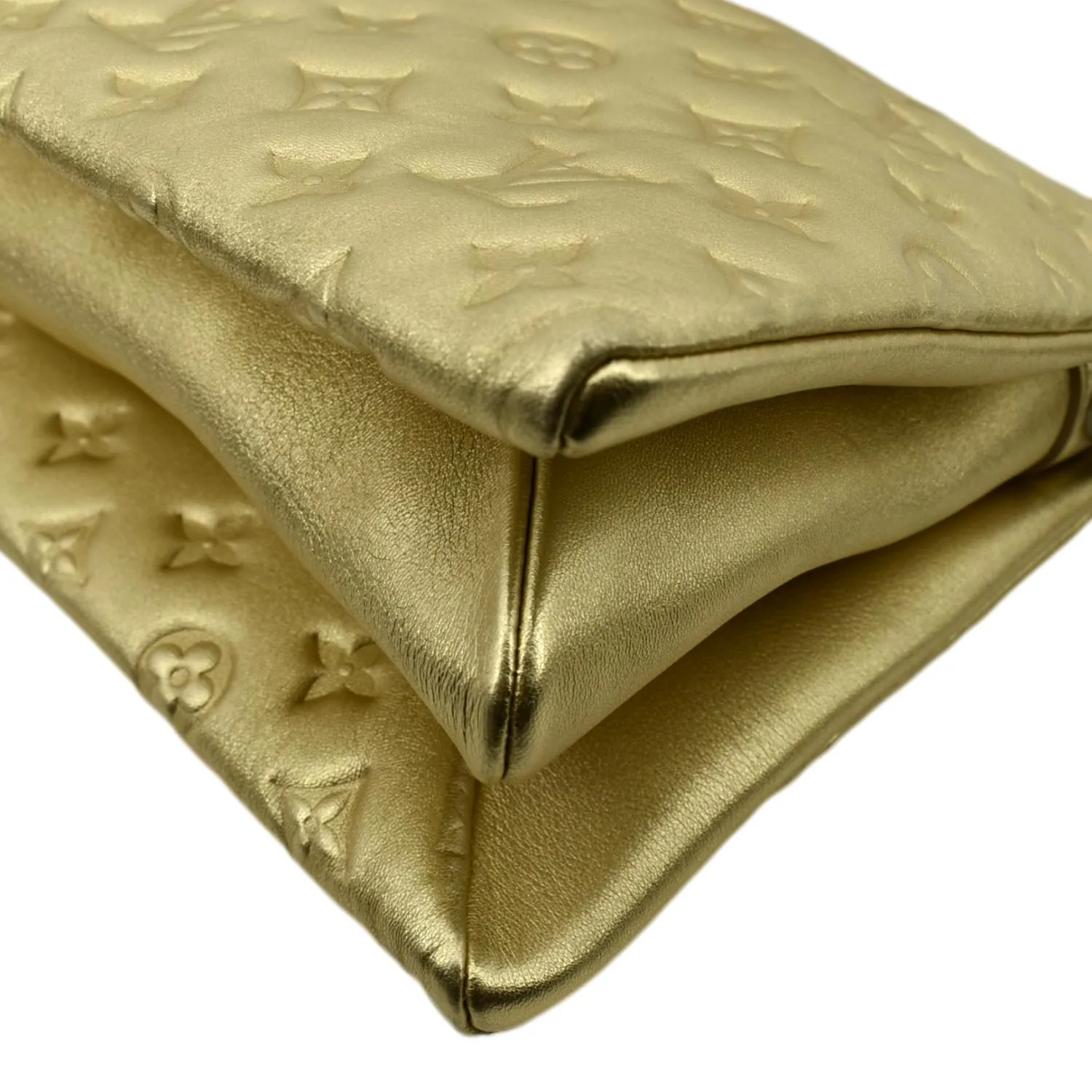 LOUIS VUITTON Coussin PM Monogram Embossed Leather Shoulder Bag Gold