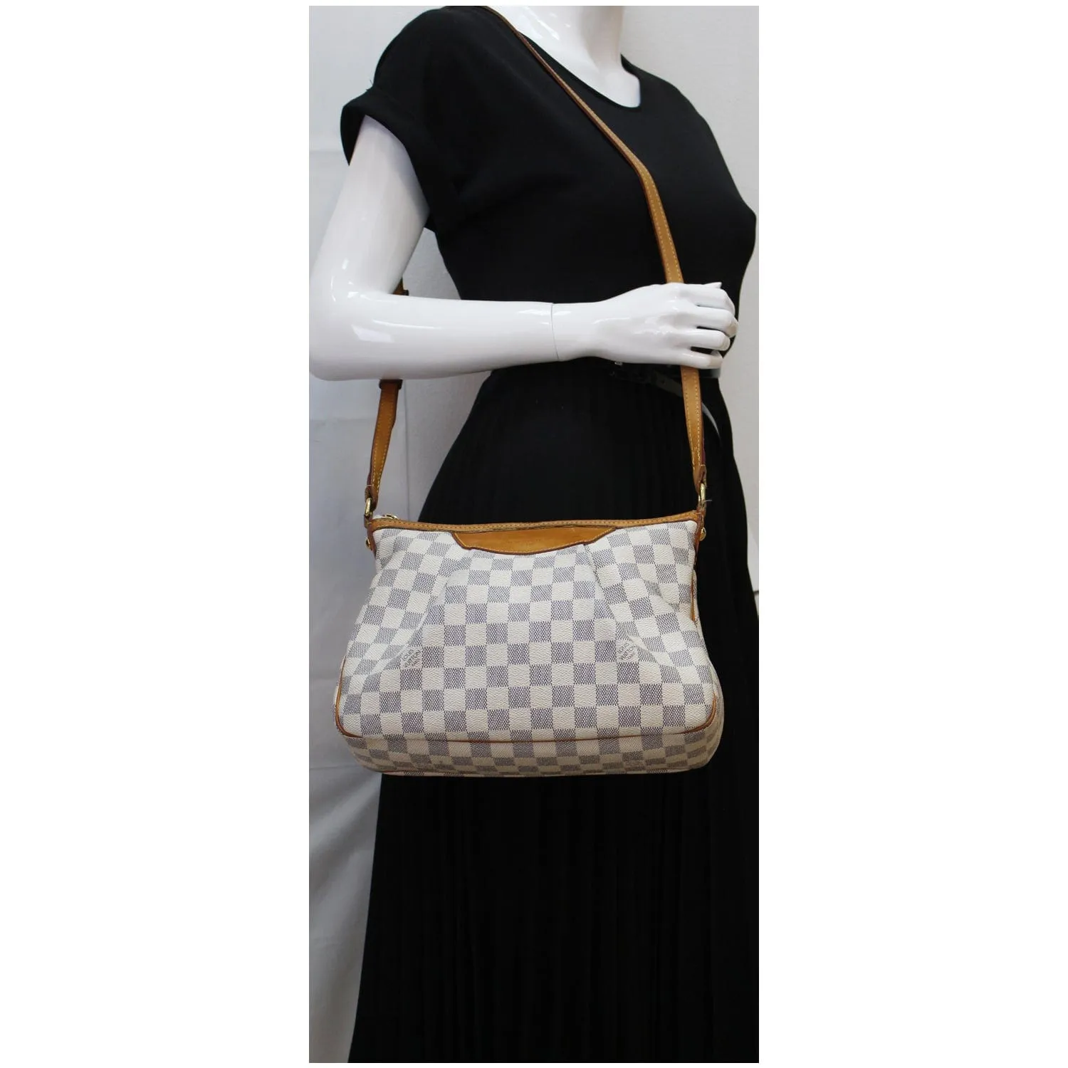 LOUIS VUITTON Damier Azur Siracusa PM Shoulder Bag