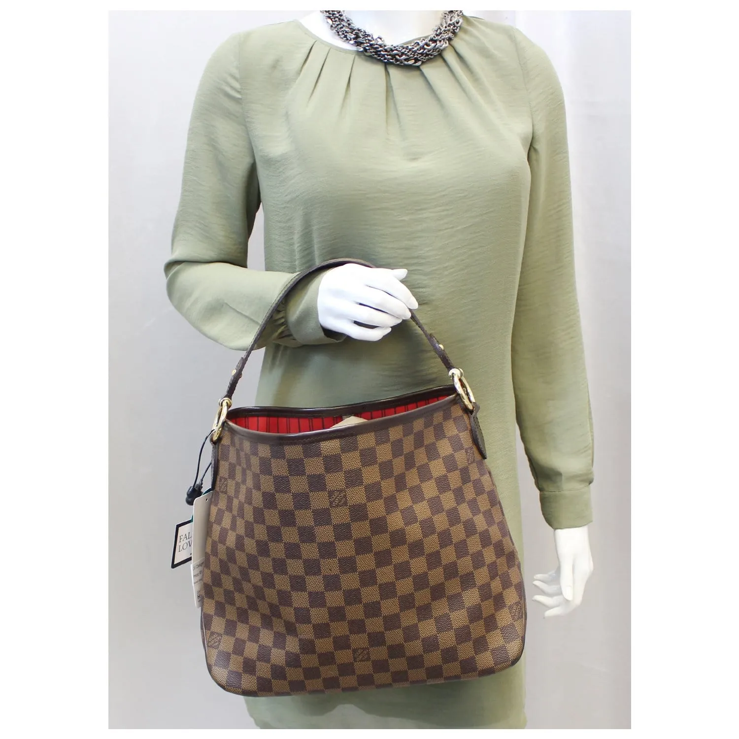 LOUIS VUITTON Delightful MM NM Damier Ebene Hobo Shoulder Bag