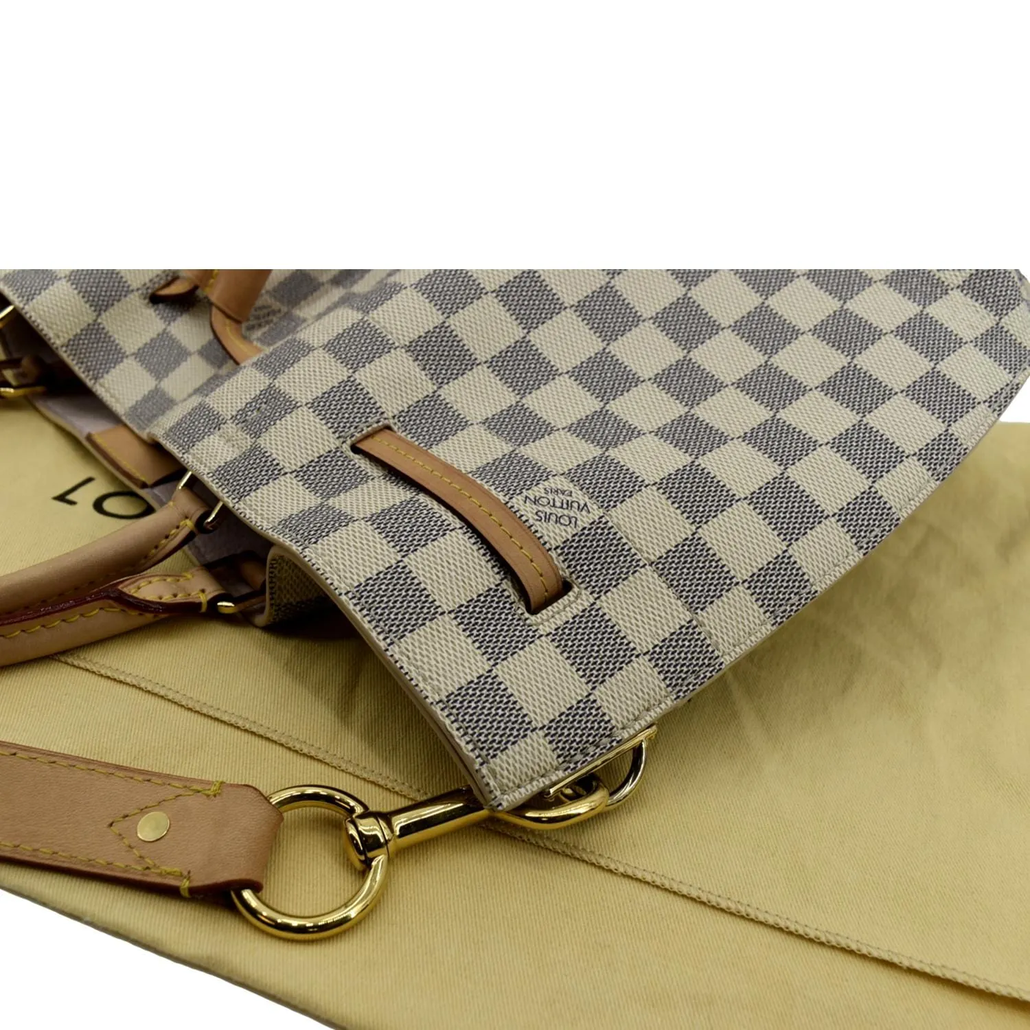 LOUIS VUITTON Girolata Damier Azur Shoulder Bag White
