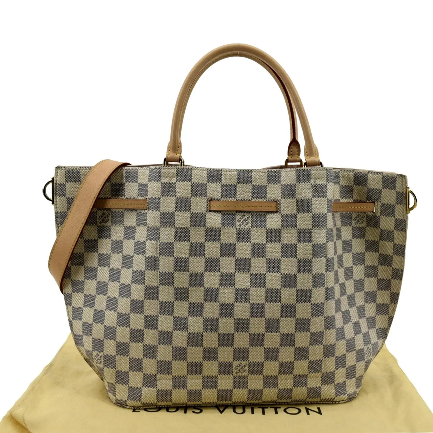 LOUIS VUITTON Girolata Damier Azur Shoulder Bag White