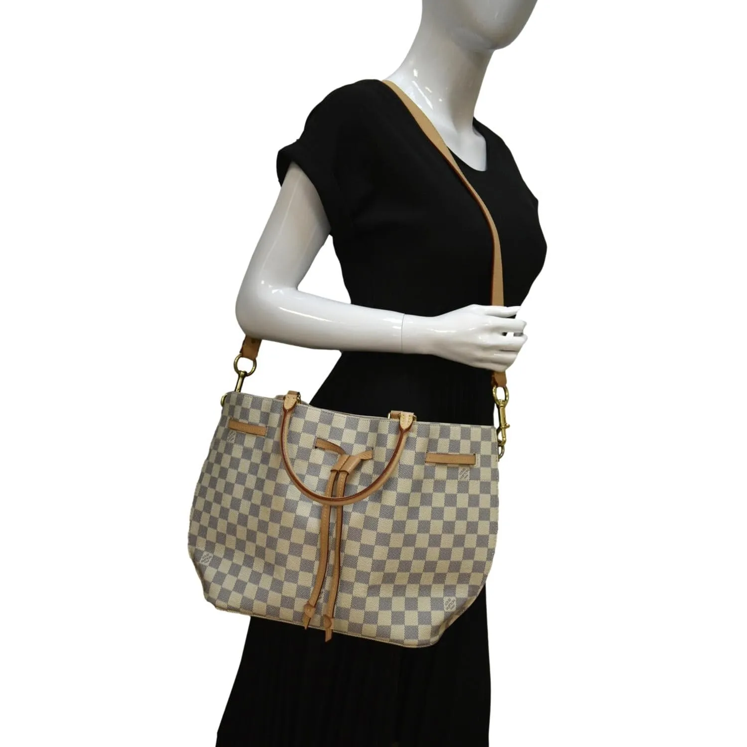 LOUIS VUITTON Girolata Damier Azur Shoulder Bag White