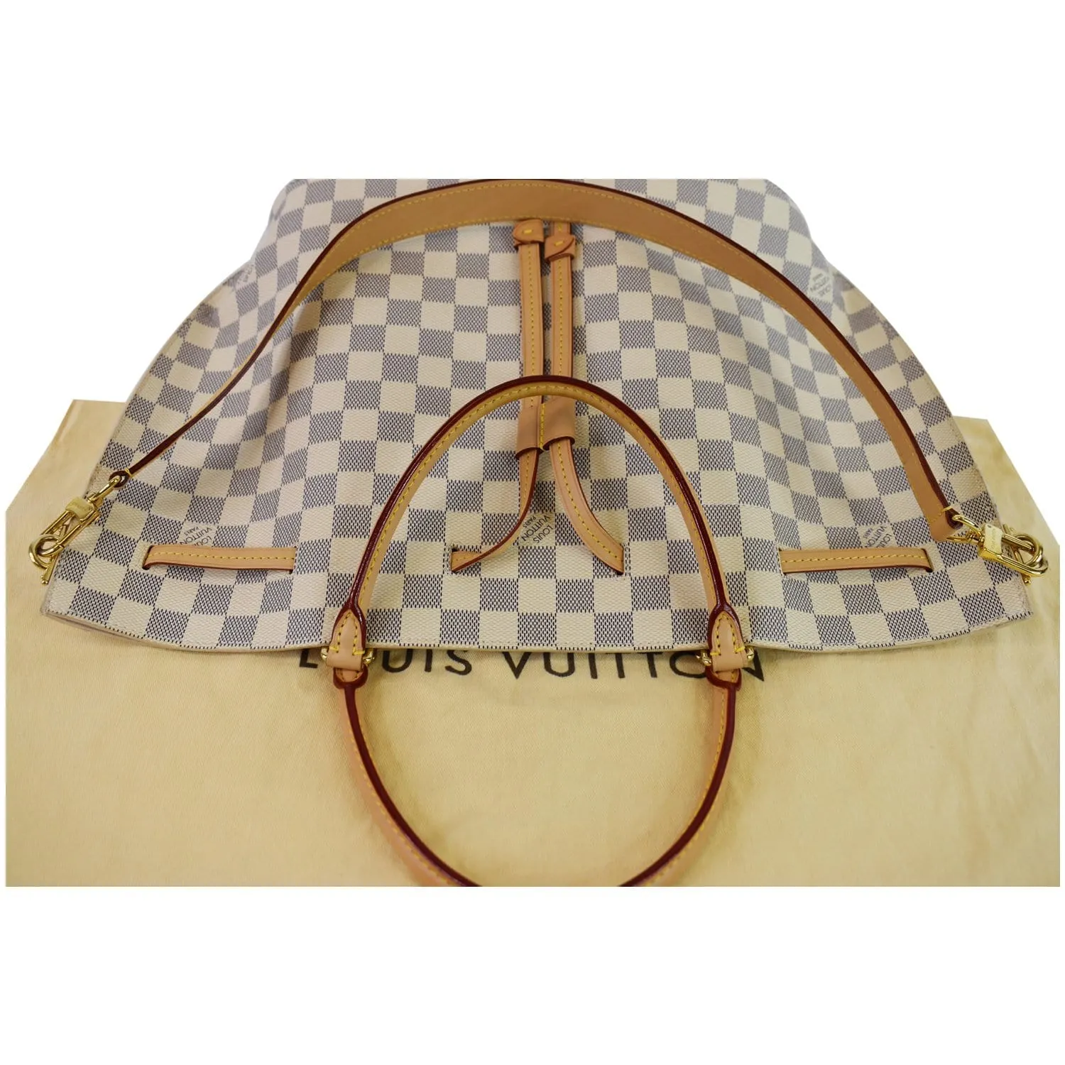 LOUIS VUITTON Girolata Damier Azur Shoulder Bag White
