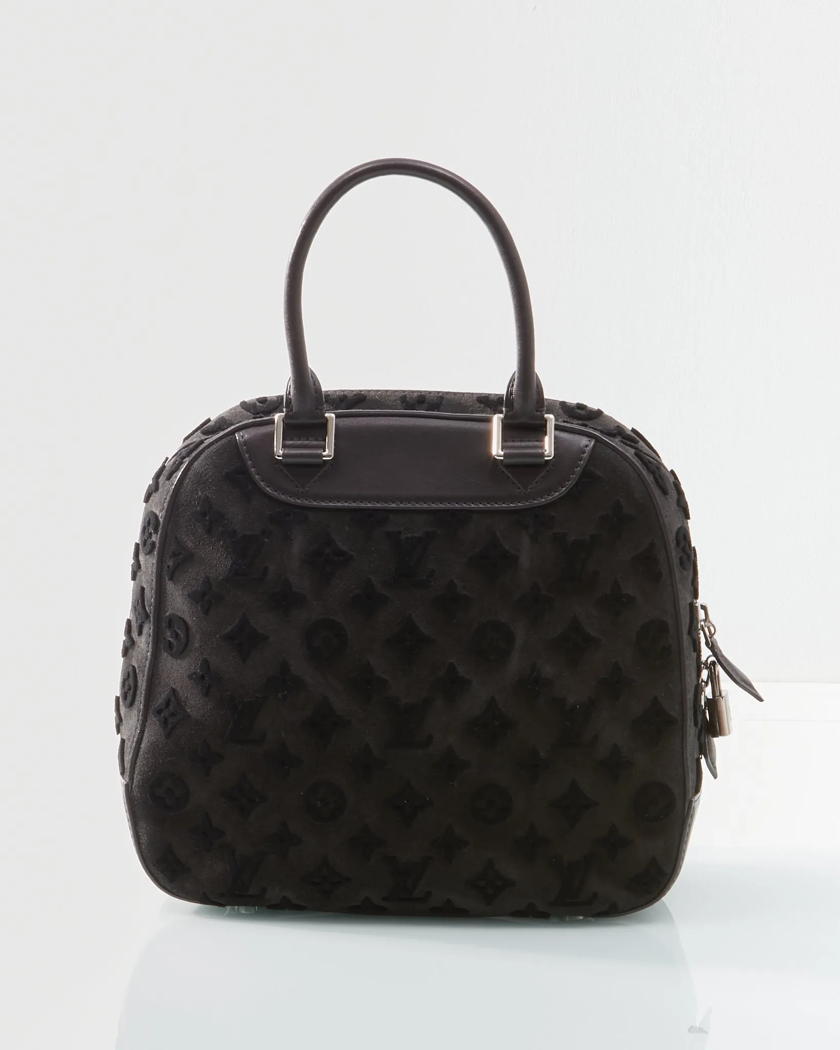 Louis Vuitton Grey Velvet Monogram Tuffetage 2013 Deauville Cube Bag