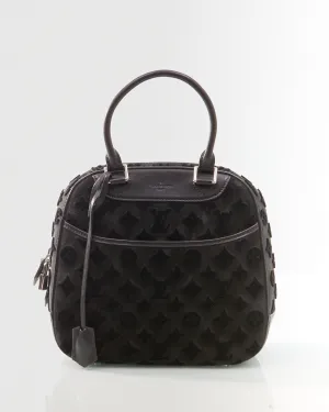 Louis Vuitton Grey Velvet Monogram Tuffetage 2013 Deauville Cube Bag