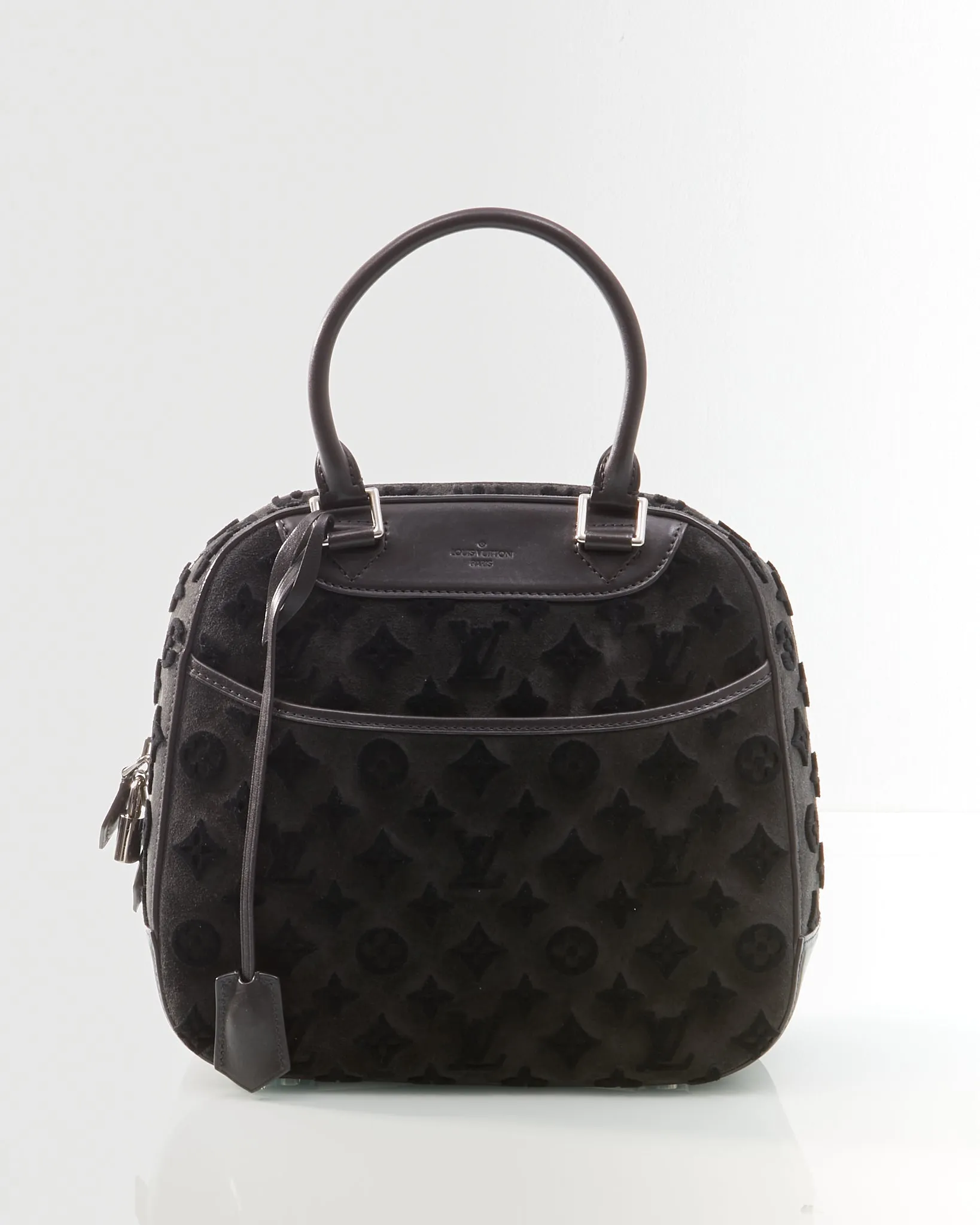 Louis Vuitton Grey Velvet Monogram Tuffetage 2013 Deauville Cube Bag