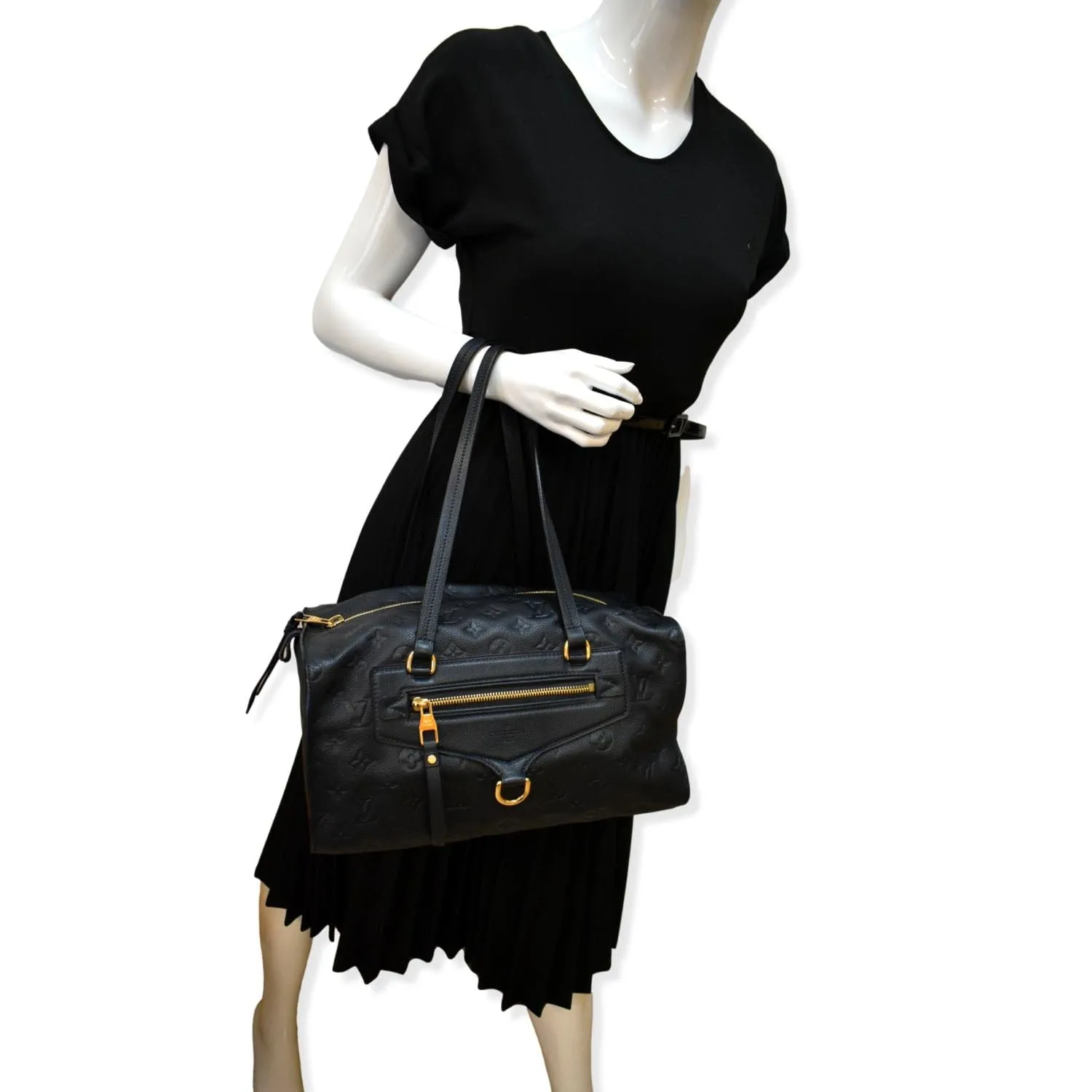 LOUIS VUITTON Inspiree Monogram Empreinte Leather Shoulder Bag Black