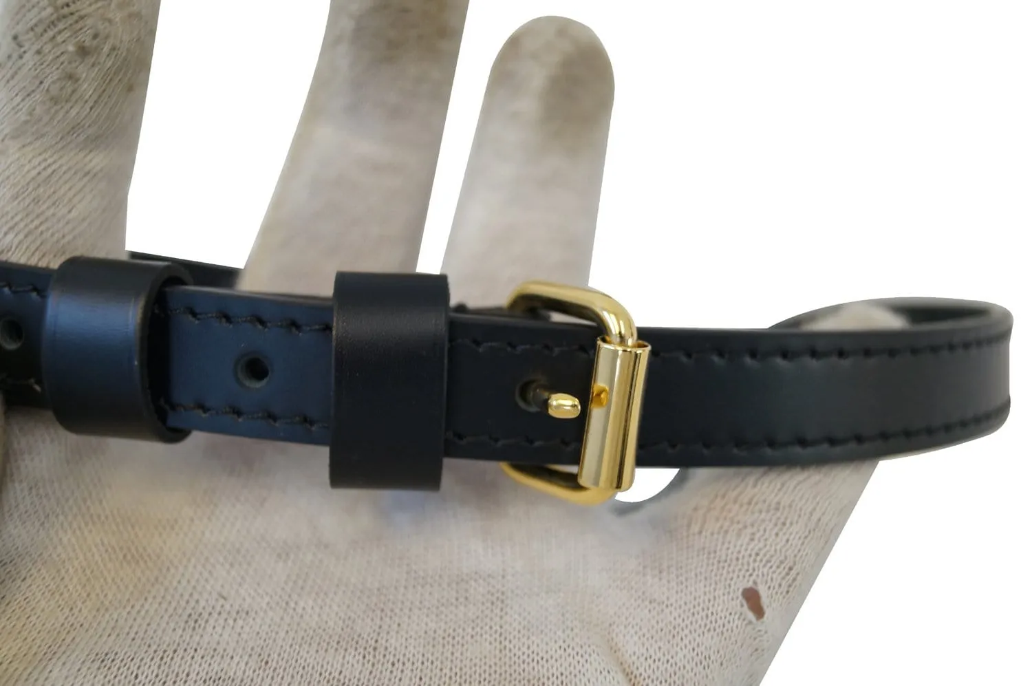 LOUIS VUITTON Leather Black Shoulder Strap