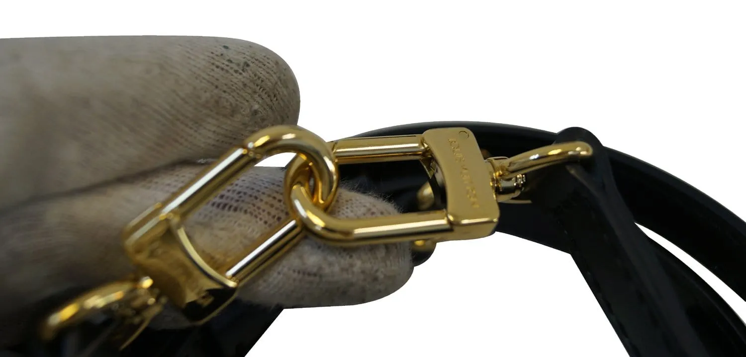 LOUIS VUITTON Leather Black Shoulder Strap