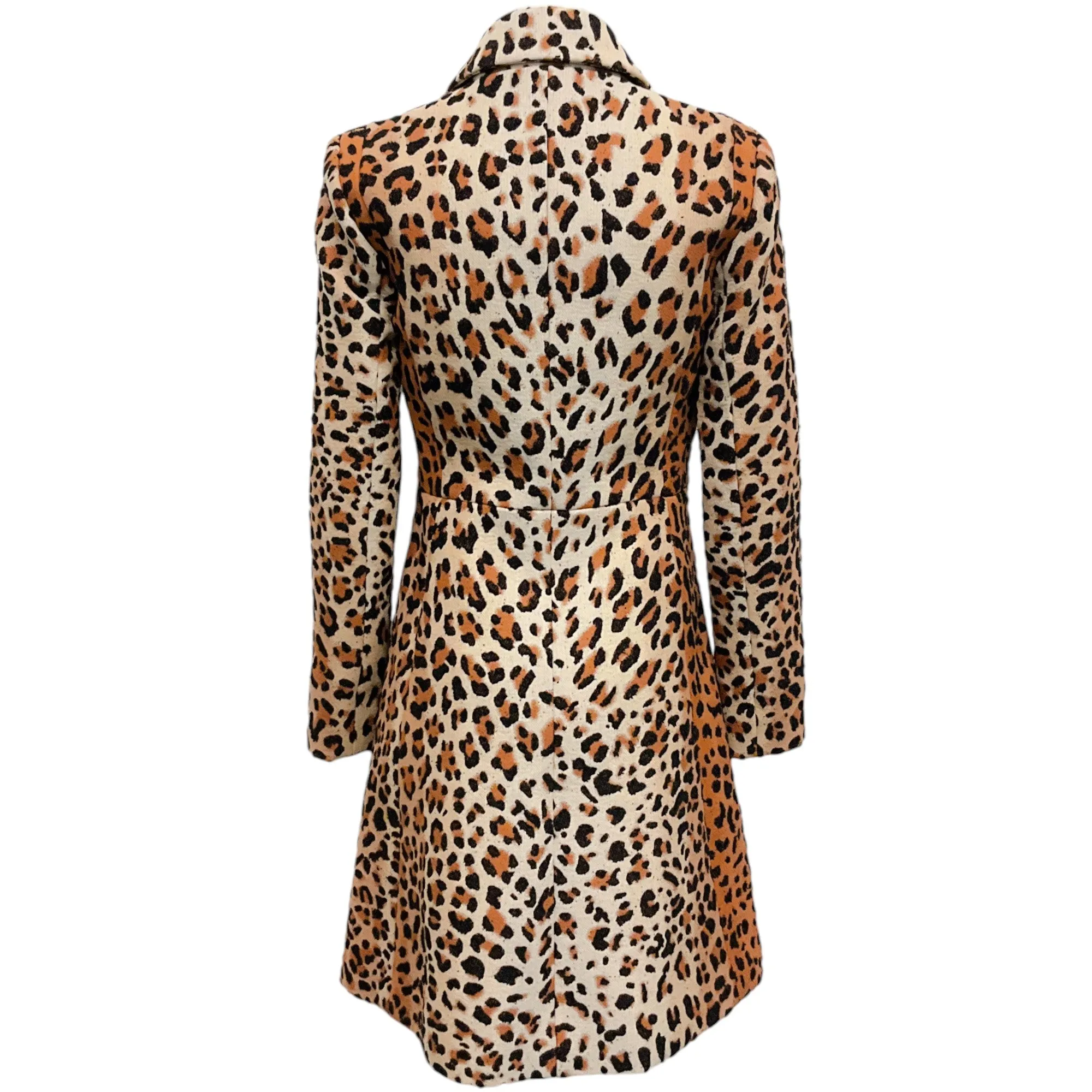 Louis Vuitton Leopard Embroidered Coat with Leather Trim