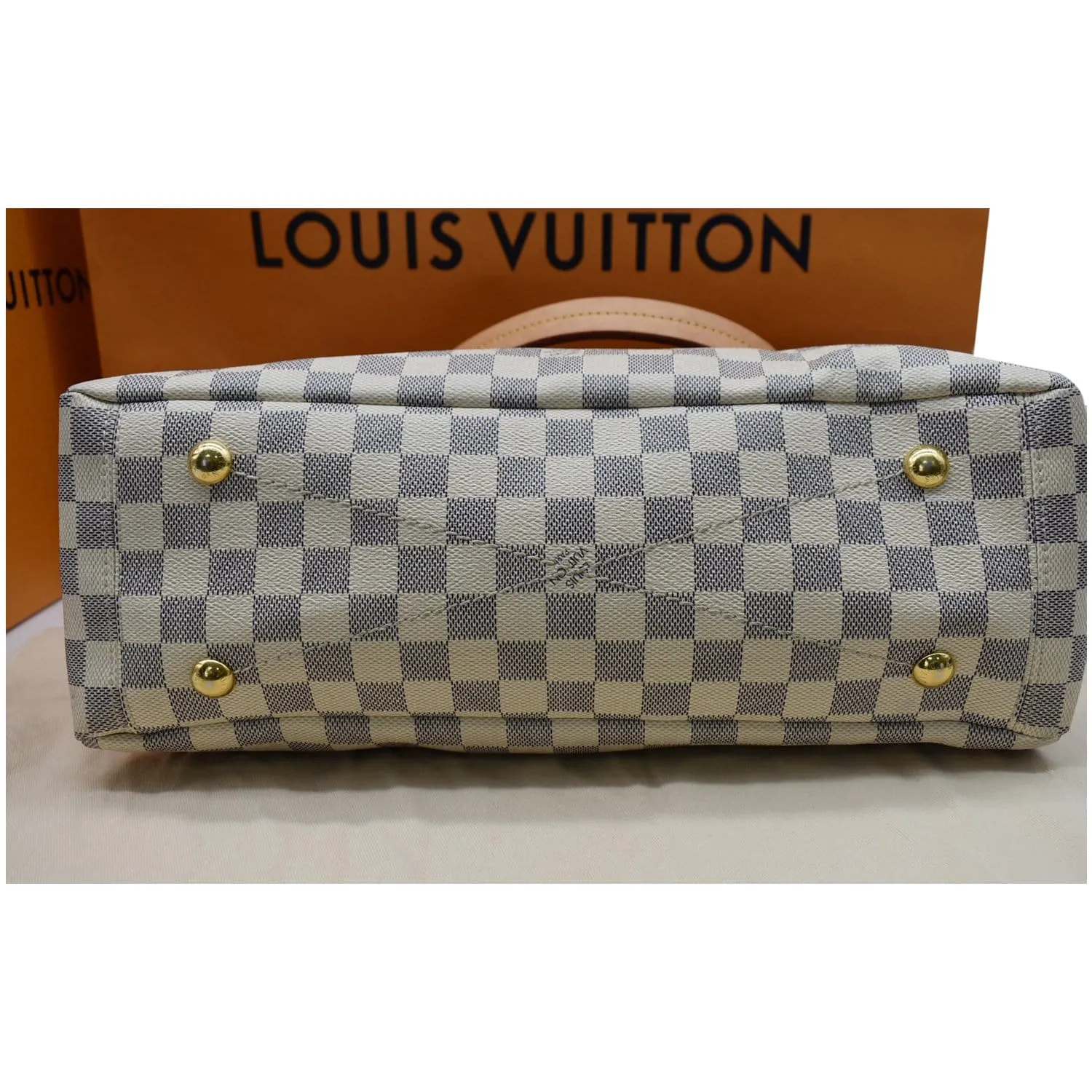 LOUIS VUITTON Lymington Damier Azur Shoulder Bag White