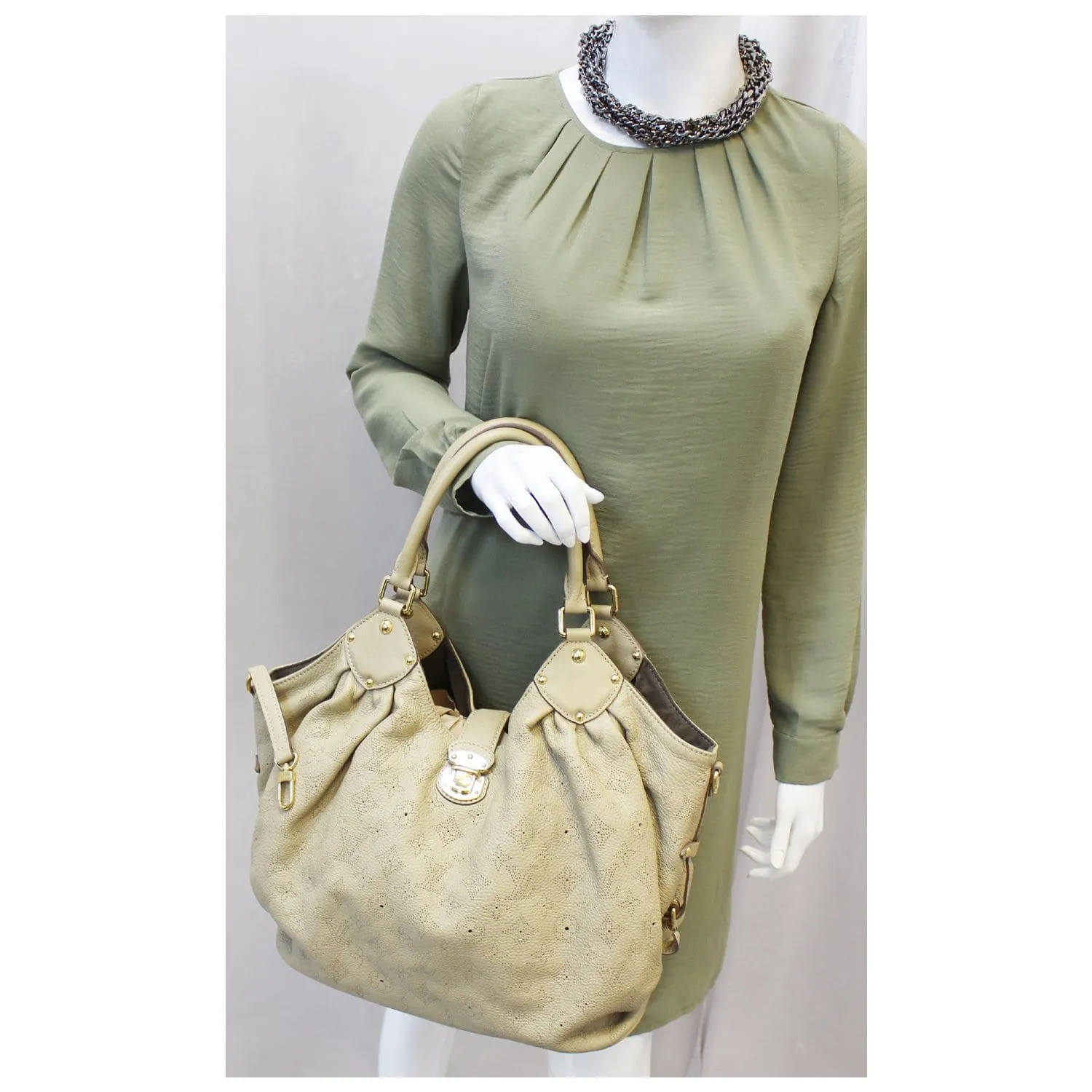 LOUIS VUITTON Mahina L Monogram Leather Shoulder Bag