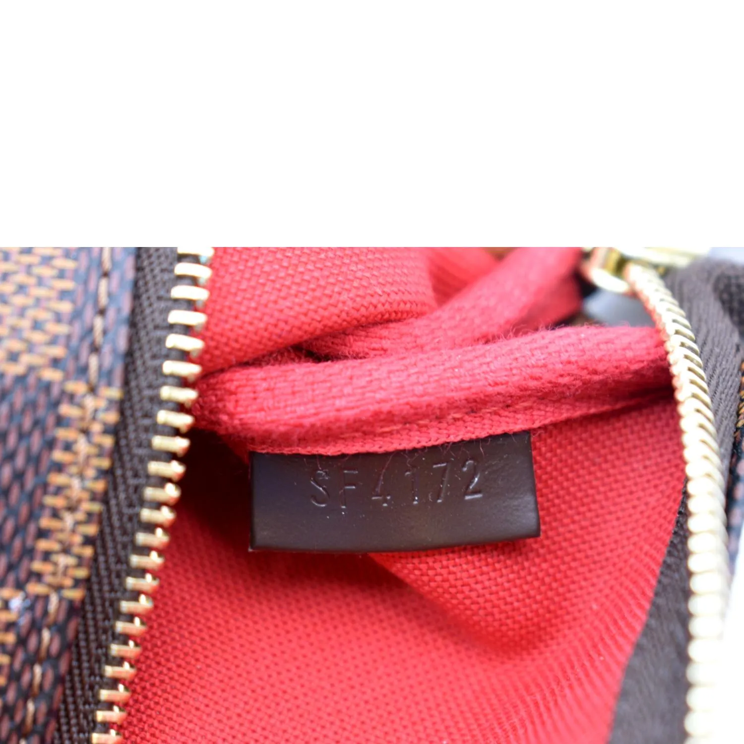 LOUIS VUITTON Mini Pochette Damier Ebene Accessories Pouch Brown
