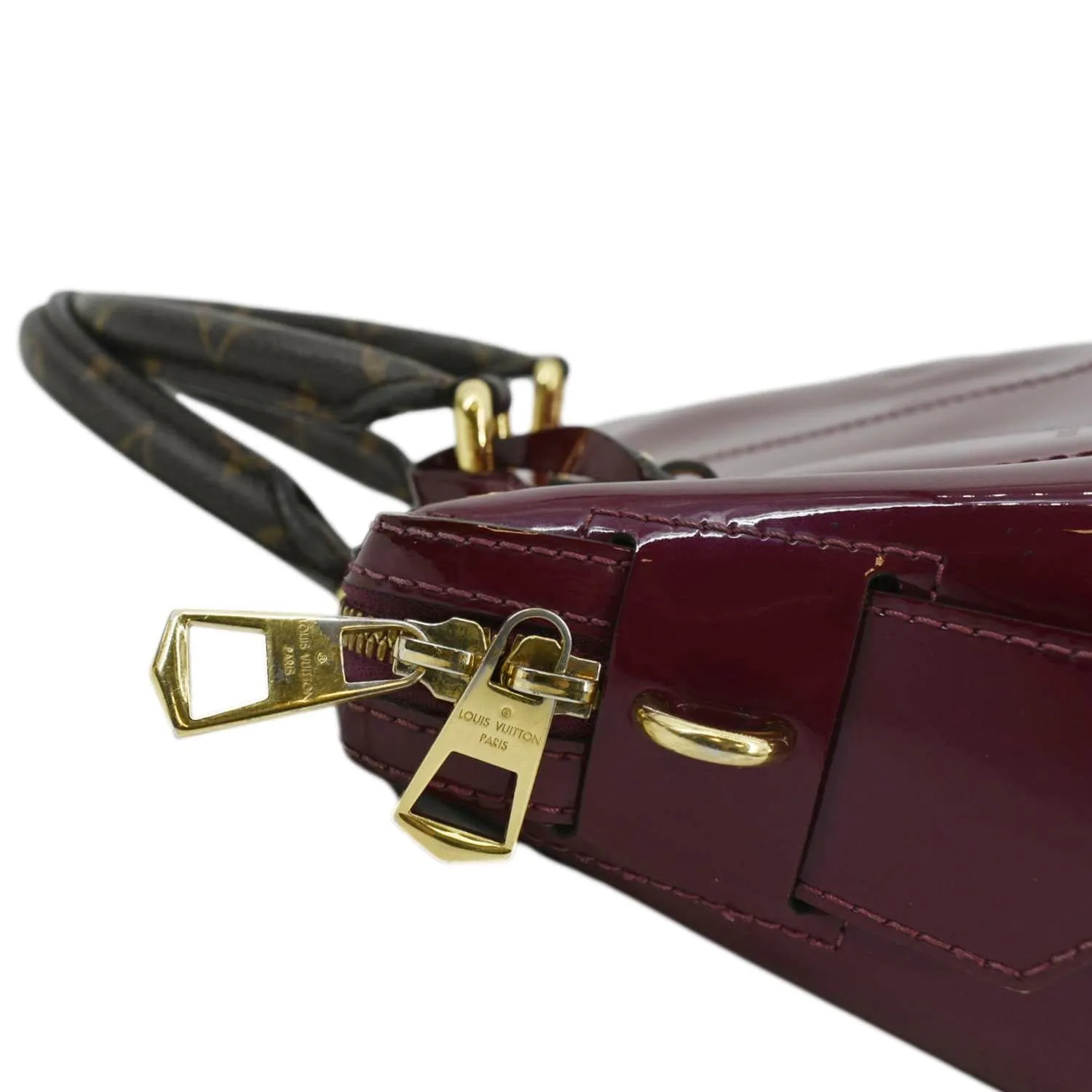 LOUIS VUITTON Miroir Patent Leather Tote Shoulder Bag Burgundy