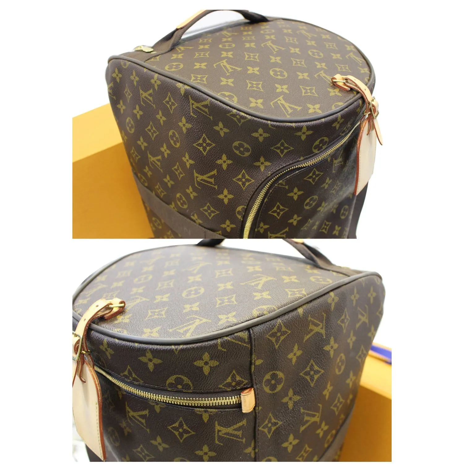 LOUIS VUITTON Neo Eole 55 Monogram Canvas Rolling Duffle Bag Brown