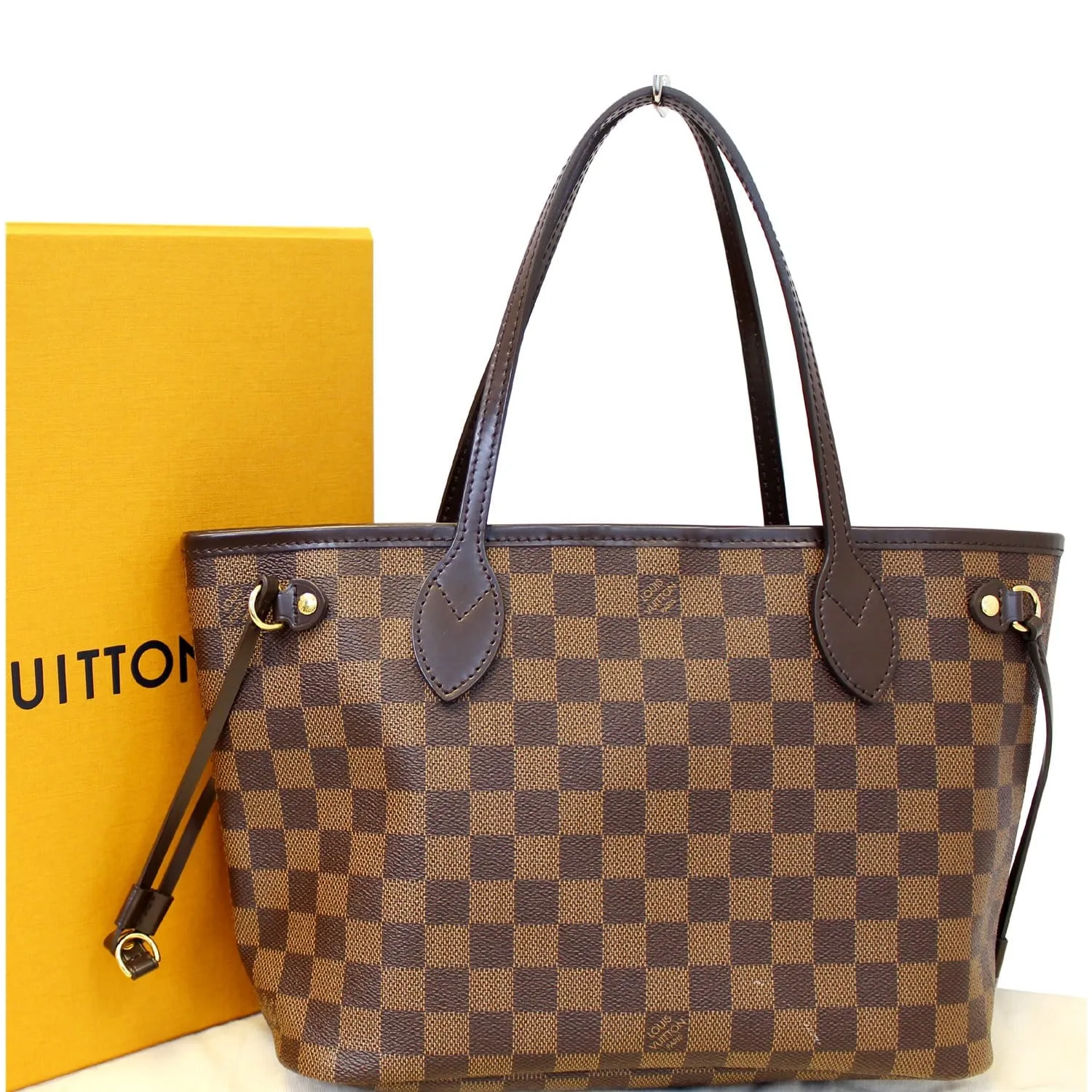 LOUIS VUITTON Neverfull PM Damier Ebene Tote Shoulder Bag