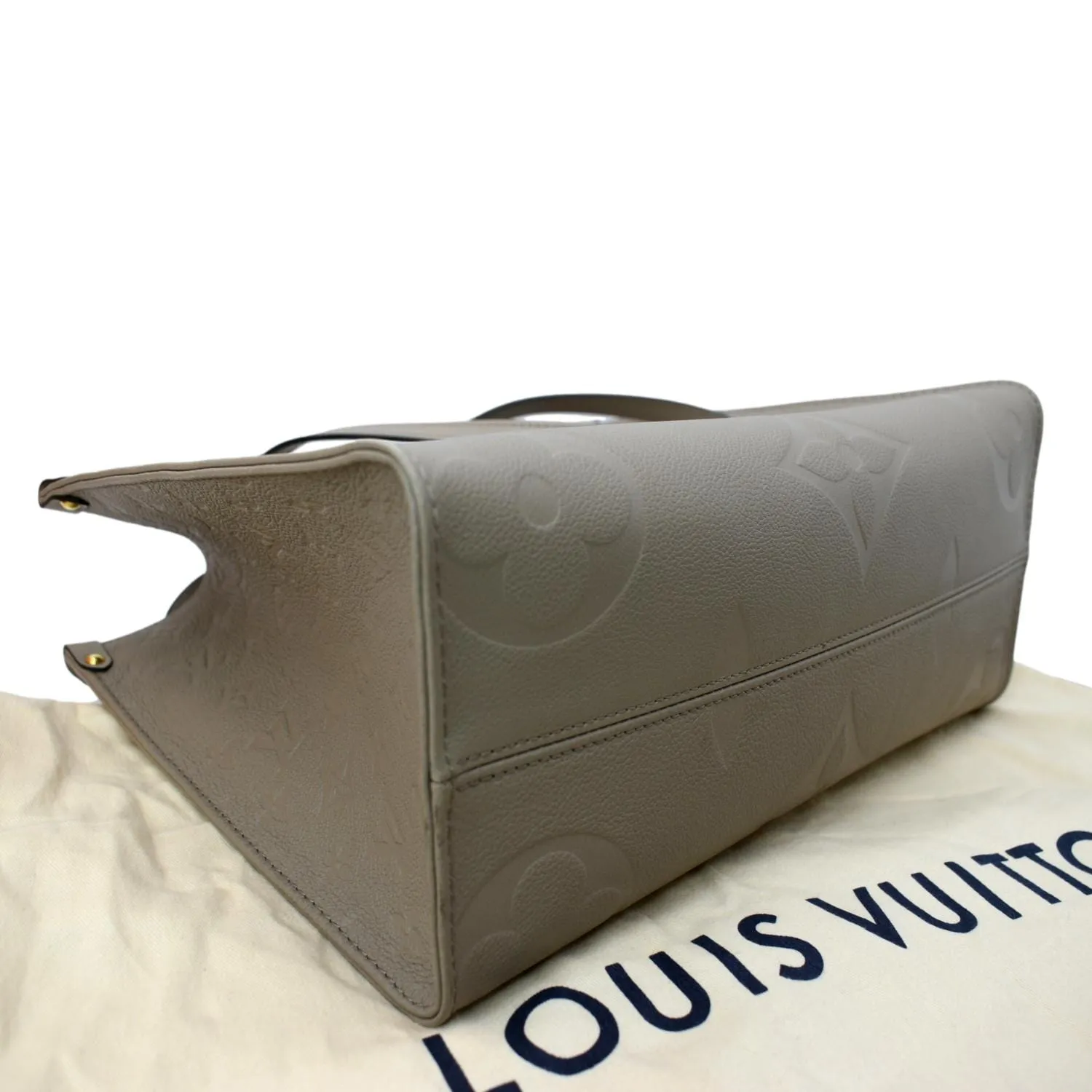 LOUIS VUITTON Onthego MM Monogram Empreinte Shoulder Bag Tourterelle  - Hot Deals