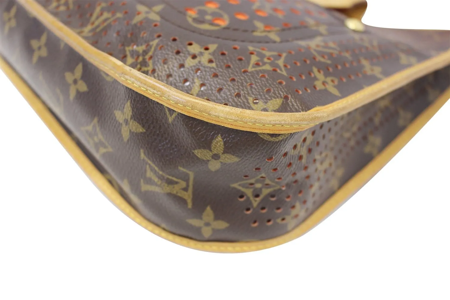 LOUIS VUITTON Orange Monogram Perforated Musette Shoulder Bag