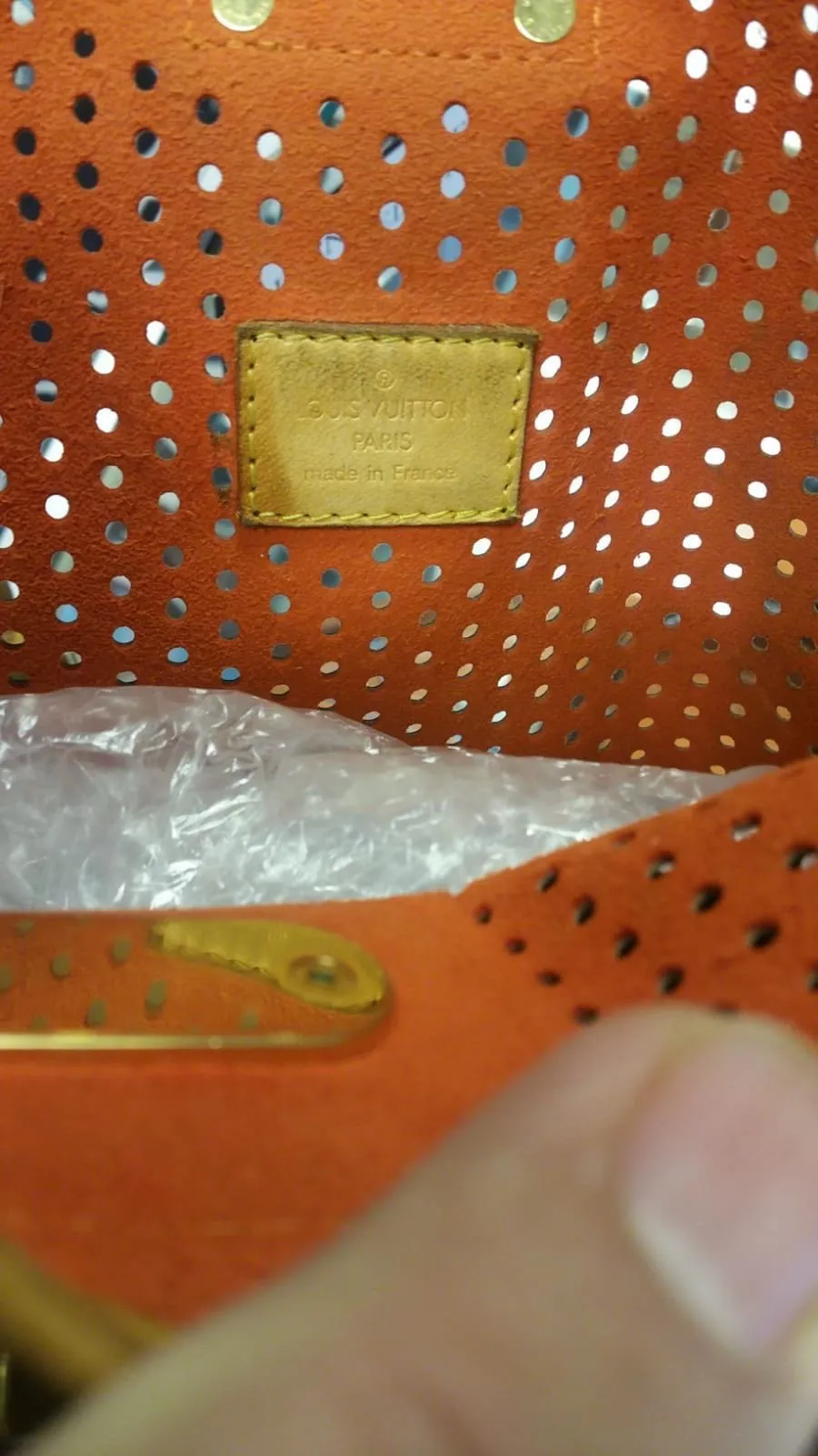 LOUIS VUITTON Orange Monogram Perforated Musette Shoulder Bag
