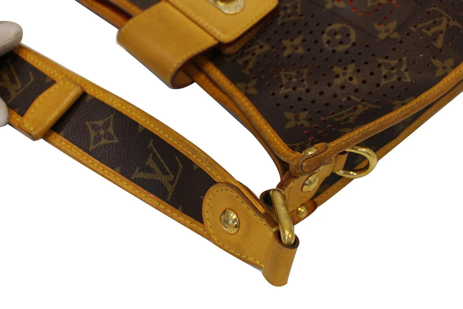 LOUIS VUITTON Orange Monogram Perforated Musette Shoulder Bag