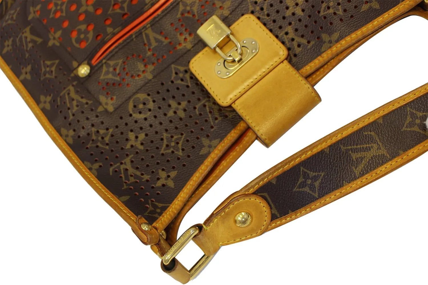 LOUIS VUITTON Orange Monogram Perforated Musette Shoulder Bag