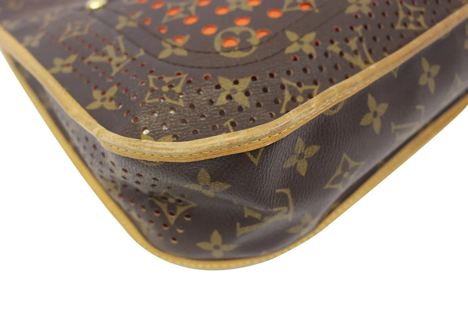 LOUIS VUITTON Orange Monogram Perforated Musette Shoulder Bag