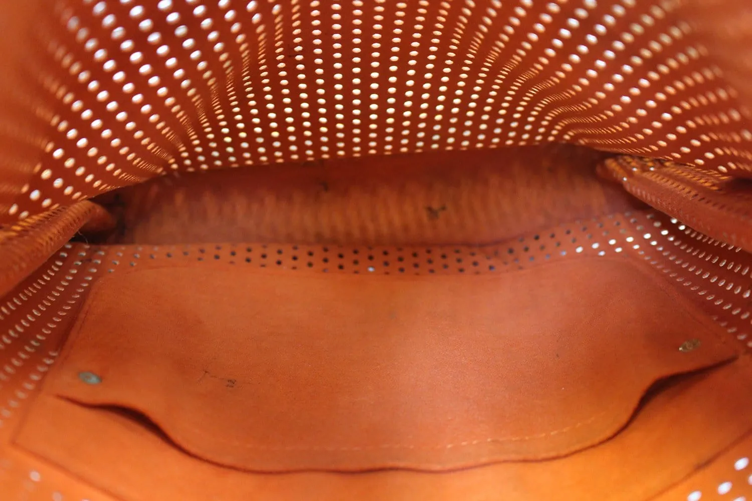 LOUIS VUITTON Orange Monogram Perforated Musette Shoulder Bag