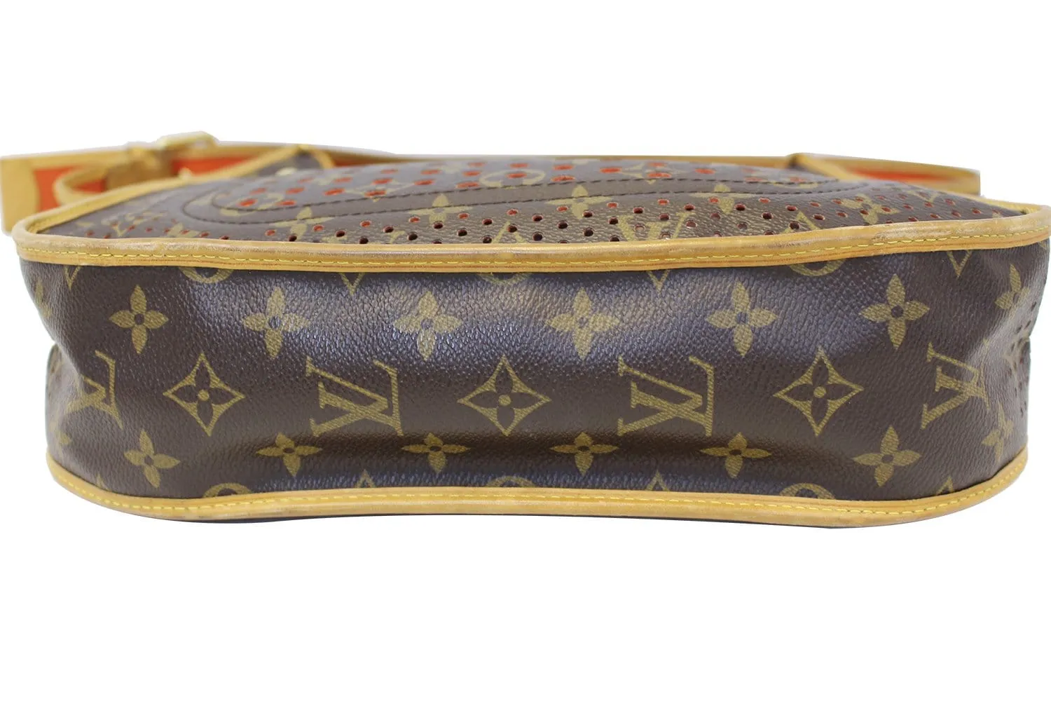 LOUIS VUITTON Orange Monogram Perforated Musette Shoulder Bag