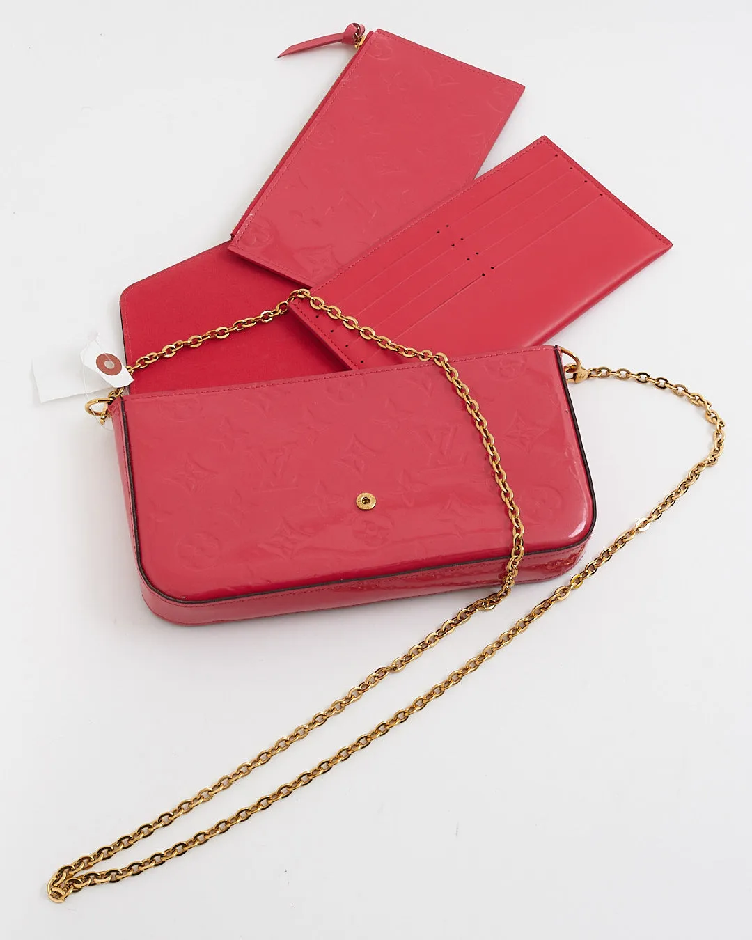 Louis Vuitton Pink Monogram Vernis Felicie Wallet On Chain Bag