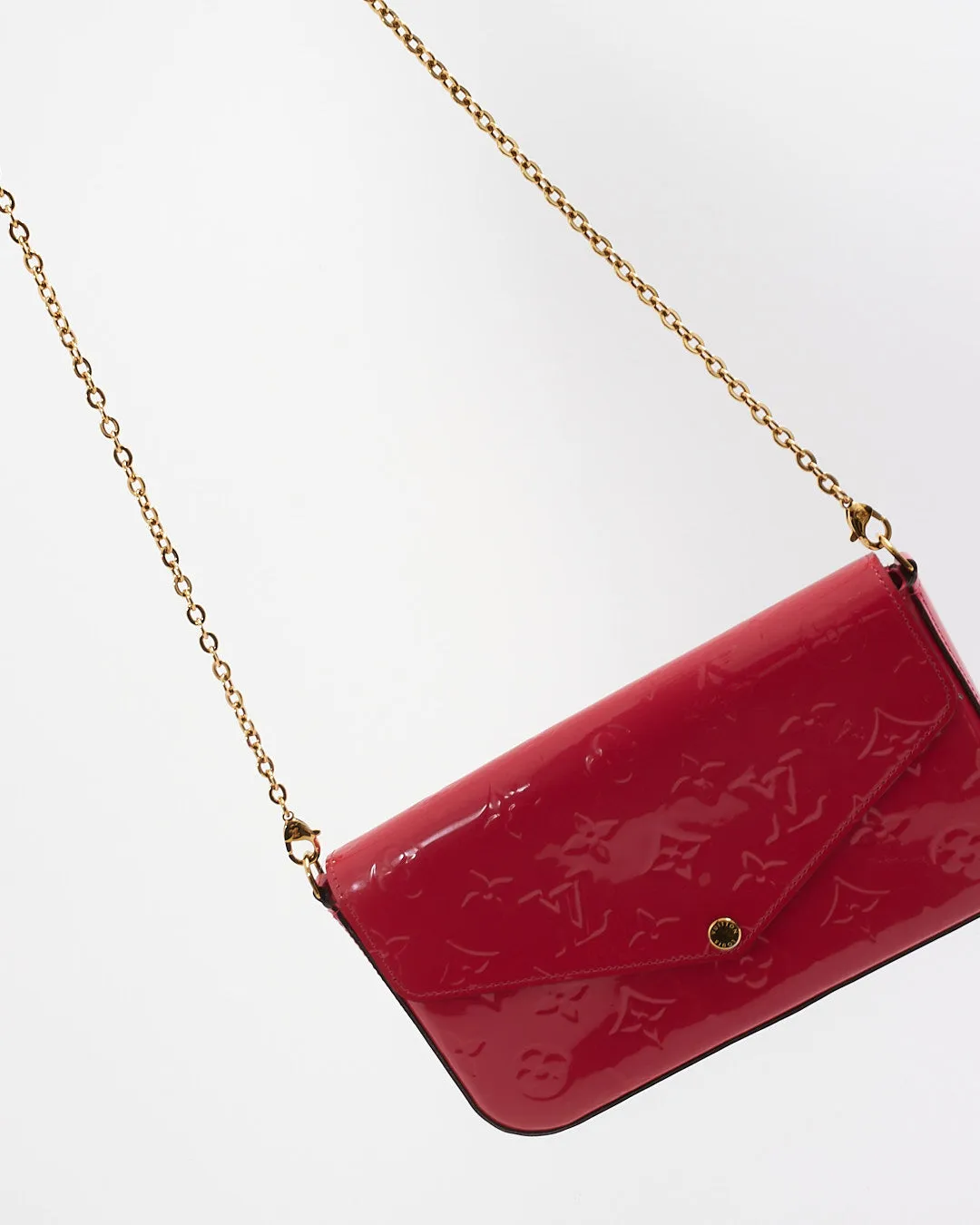 Louis Vuitton Pink Monogram Vernis Felicie Wallet On Chain Bag