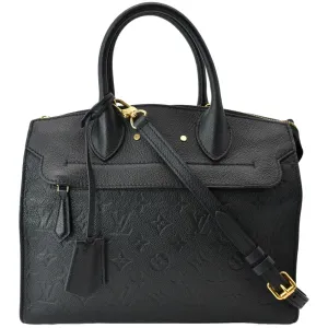 LOUIS VUITTON Pont Neuf MM Monogram Empreinte Leather Shoulder Bag Black