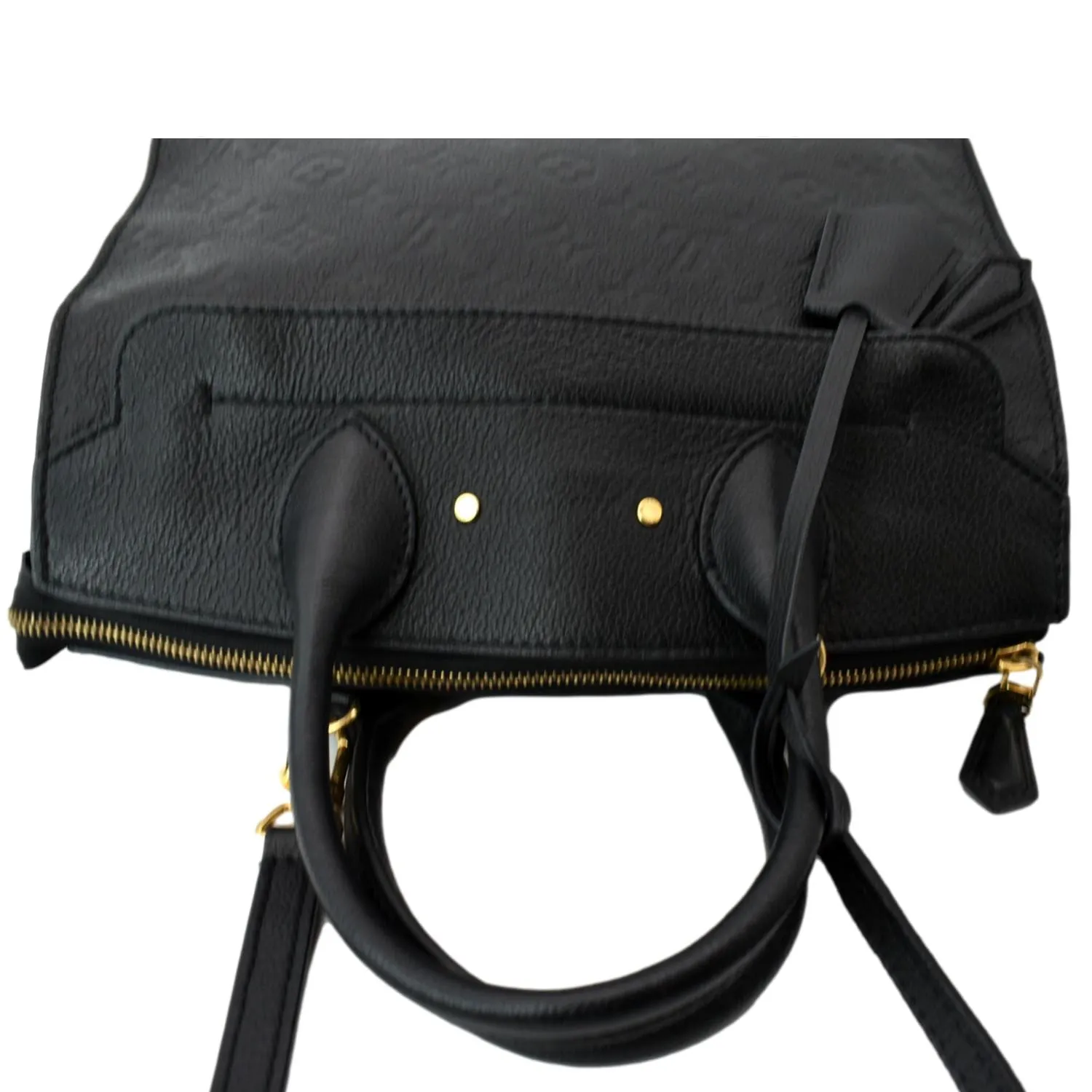 LOUIS VUITTON Pont Neuf MM Monogram Empreinte Leather Shoulder Bag Black