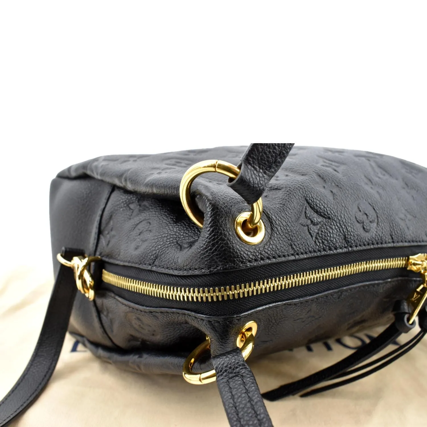 LOUIS VUITTON Ponthieu PM Empreinte Leather Shoulder Bag Black