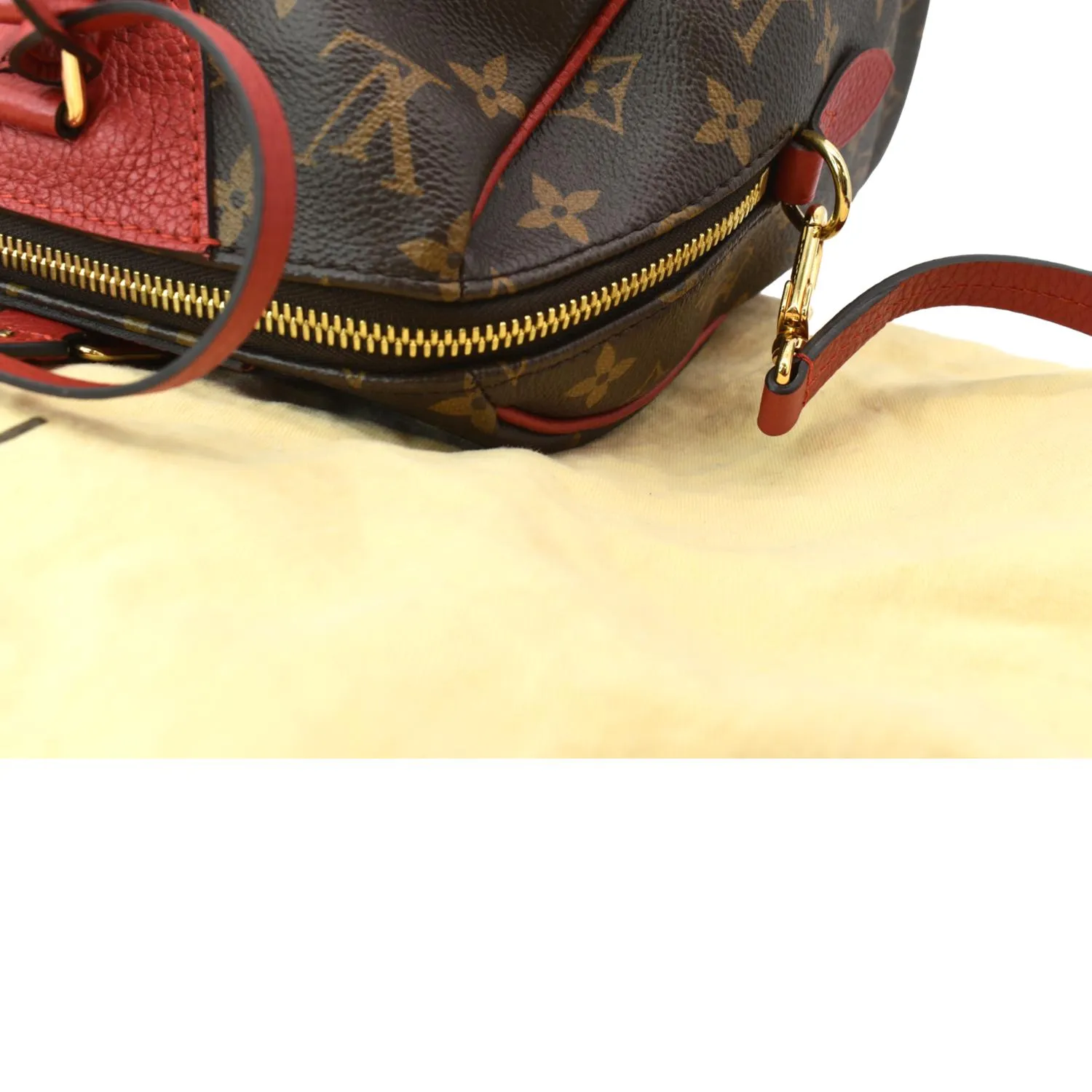 LOUIS VUITTON Retiro Monogram Canvas Shoulder Bag Red