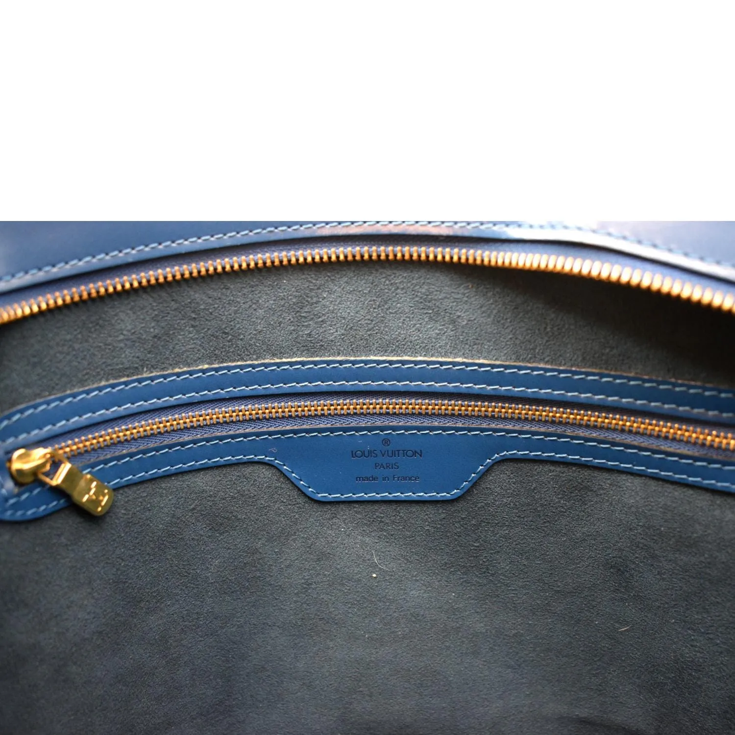LOUIS VUITTON Saint Jacques Epi Leather Shoulder Bag Blue